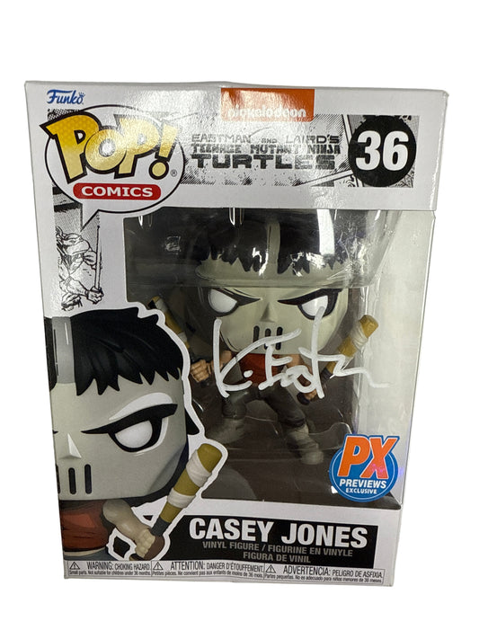 FUNKO POP NICKELODEON TEENAGE MUTANT NINJA TURTLES CASEY JONES #36 SIGNED BY K EASTMAN PX PREVIEWS