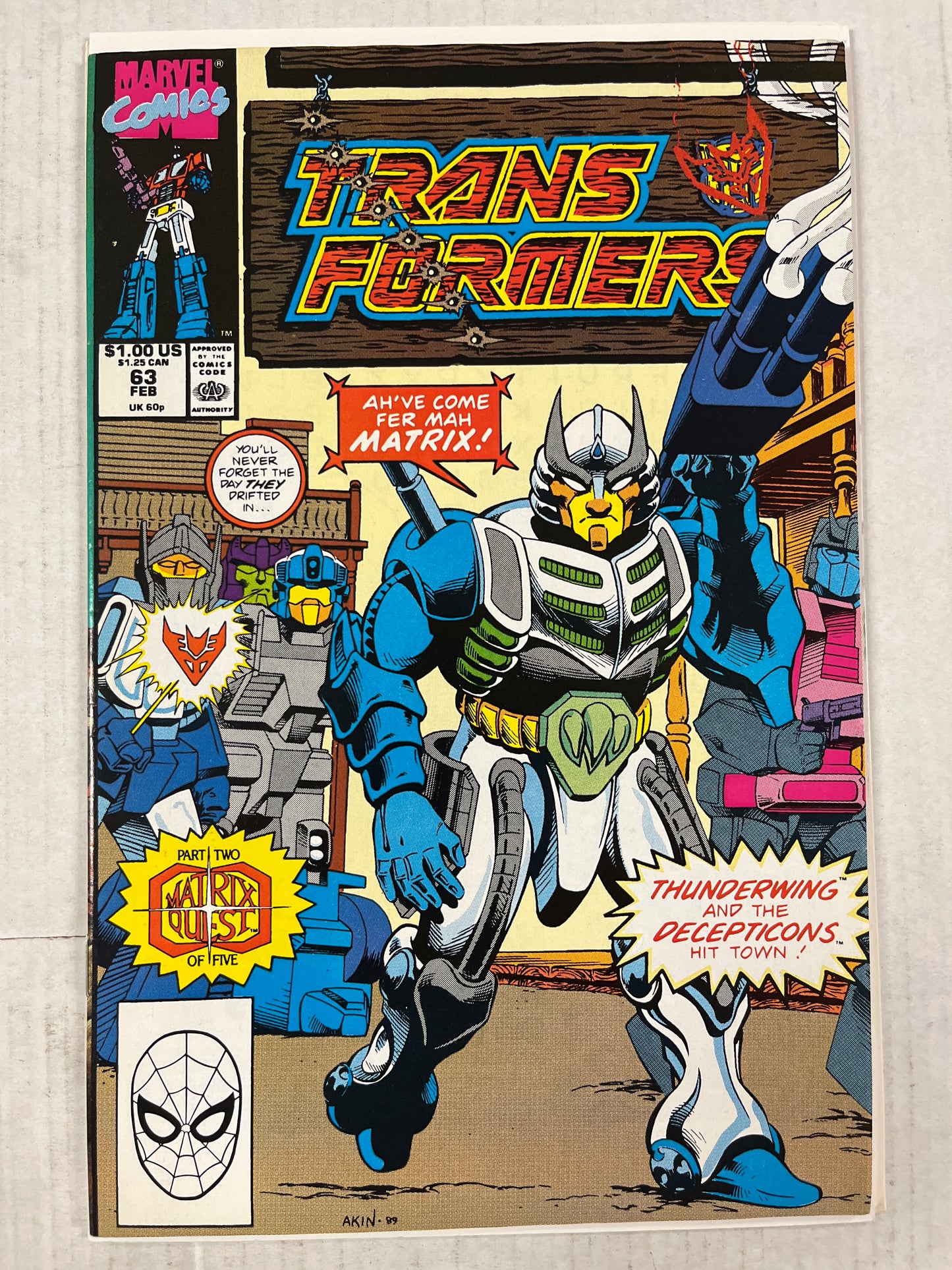 TRANSFORMERS #63 NM/MINT GEM! KEY COMIC! (1990, LOW PRINT RUN!)