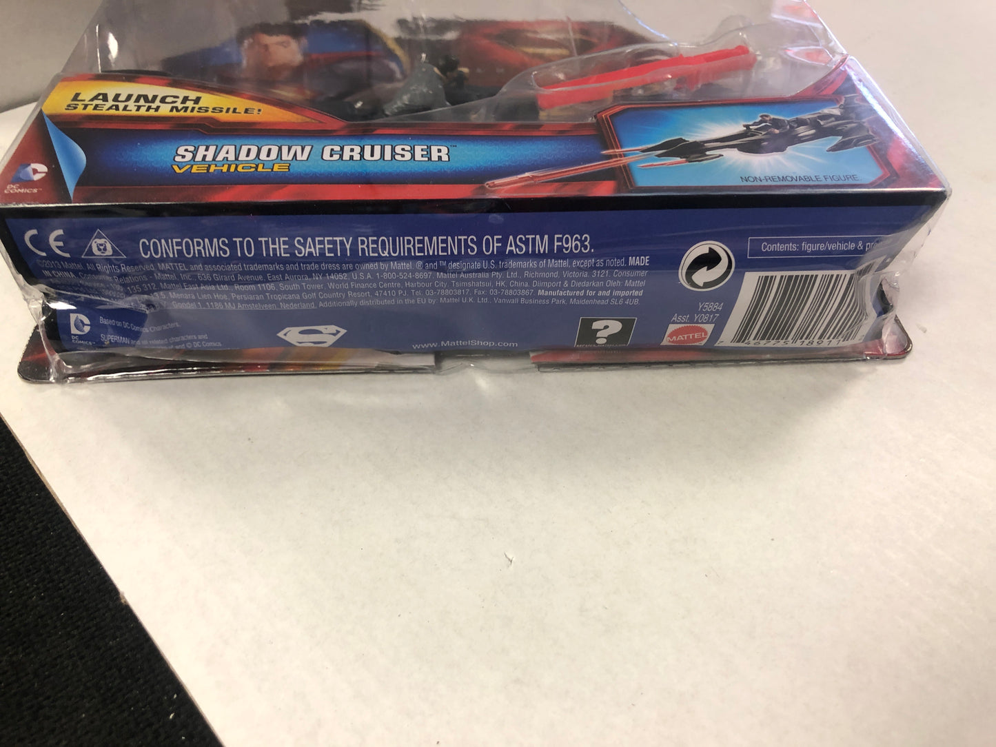 MATTEL MAN OF STEEL SHADOW CRUISER OKAY CONDITION DENTS ON BOTTOM OF BOX