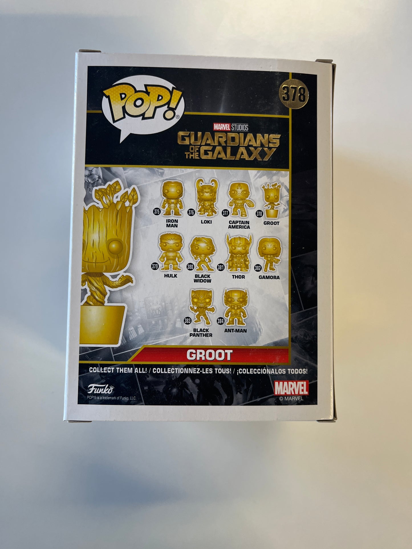 FUNKO POP MARVEL STUDIOS #378 GROOT BOBBLE HEAD VINYL FIGURE