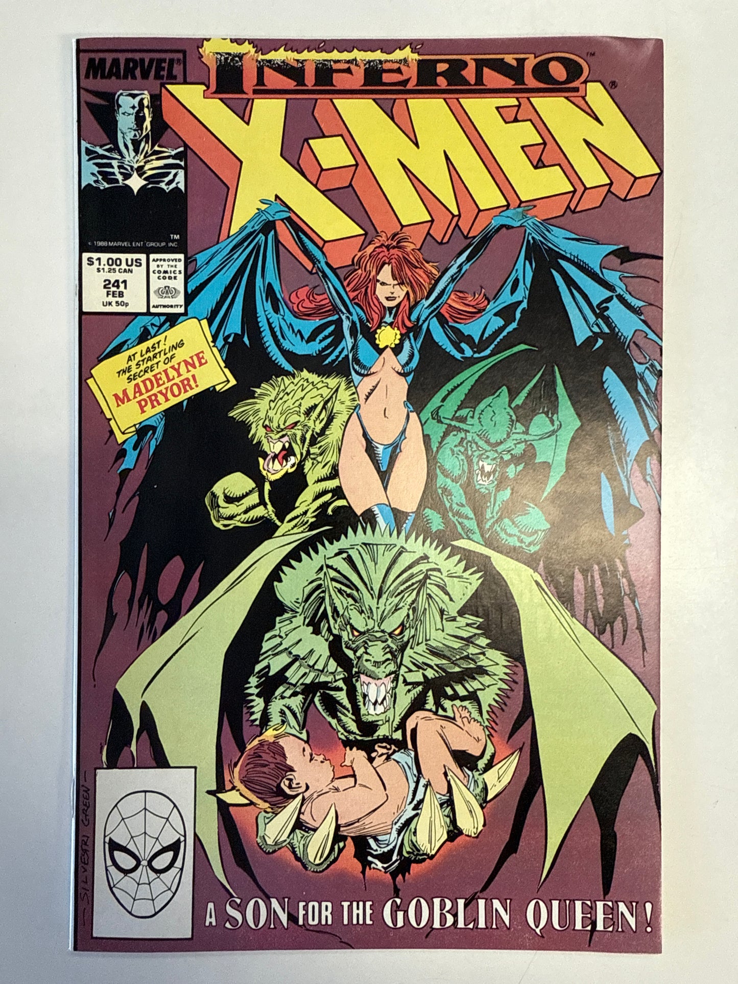 MARVEL COMICS UNCANNY X-MEN #241 FIRST GOBLIN QUEEN MADELYNE PRIOR INFERNO STORYLINE