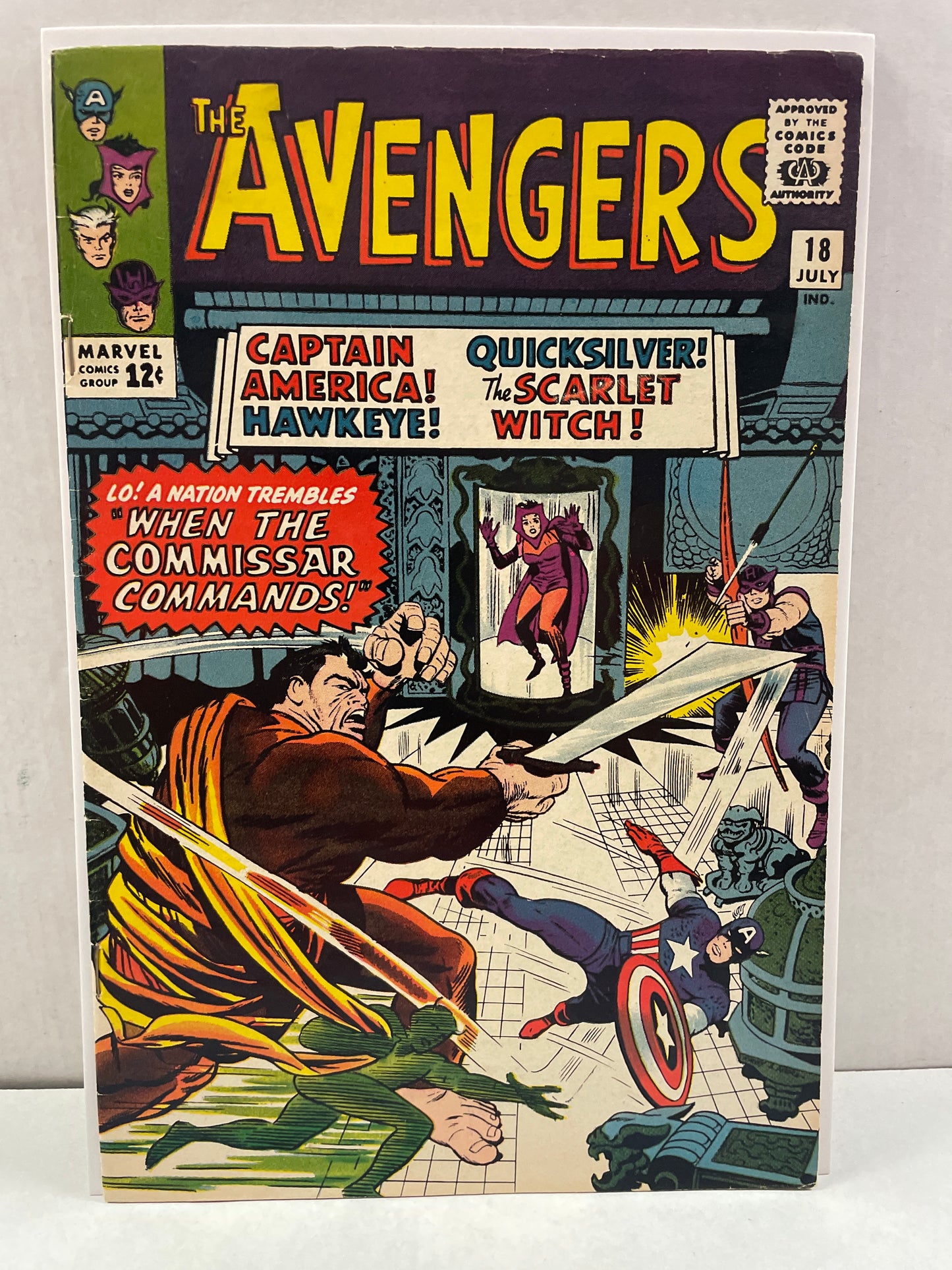 THE AVENGERS #18 (1965 MARVEL SILVER AGE, 1st COMMISAR APPEARANCE) FINE+ BEAUTY!