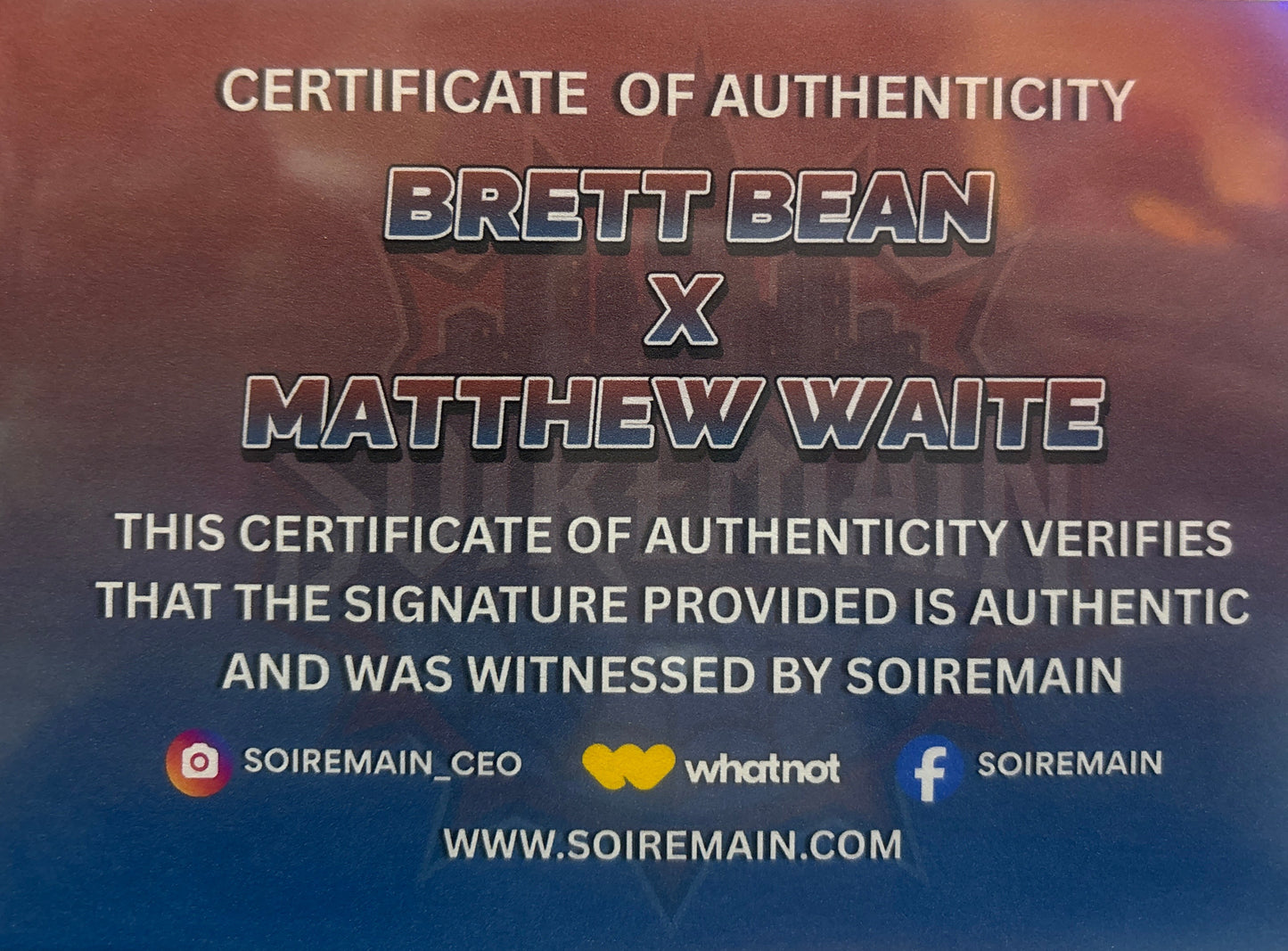 DORC #4 MATTHEW WAITE FOIL VARIANT SIGNED BY BRETT BEAN WITH COA