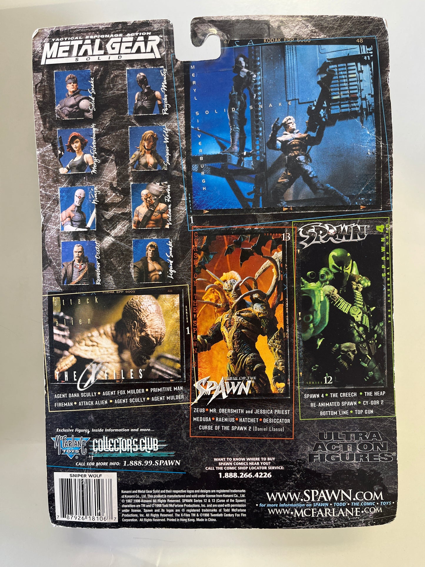 MC FARLANE TOUS TACTICAL ESPIONAGE ACTION METAL GEAR SOLID SNIPER WOLF