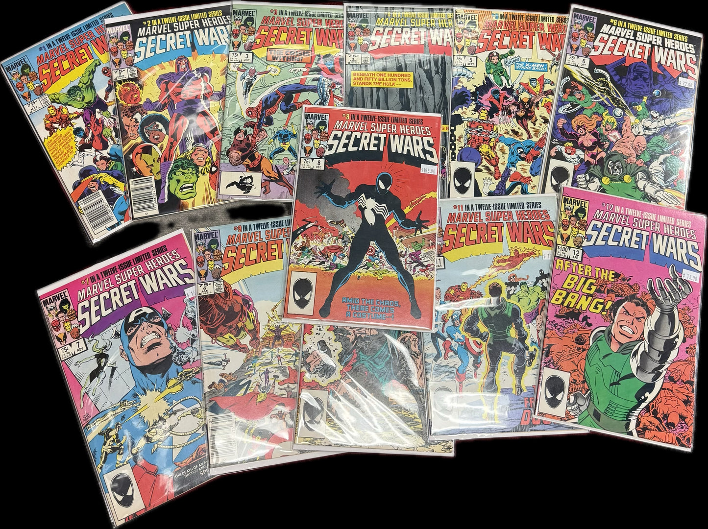 MARVEL COMICS SECRET WARS #1-12 Lot MULTIPLE KEYS 1st black suit INCLUDED! Rare! Grail!