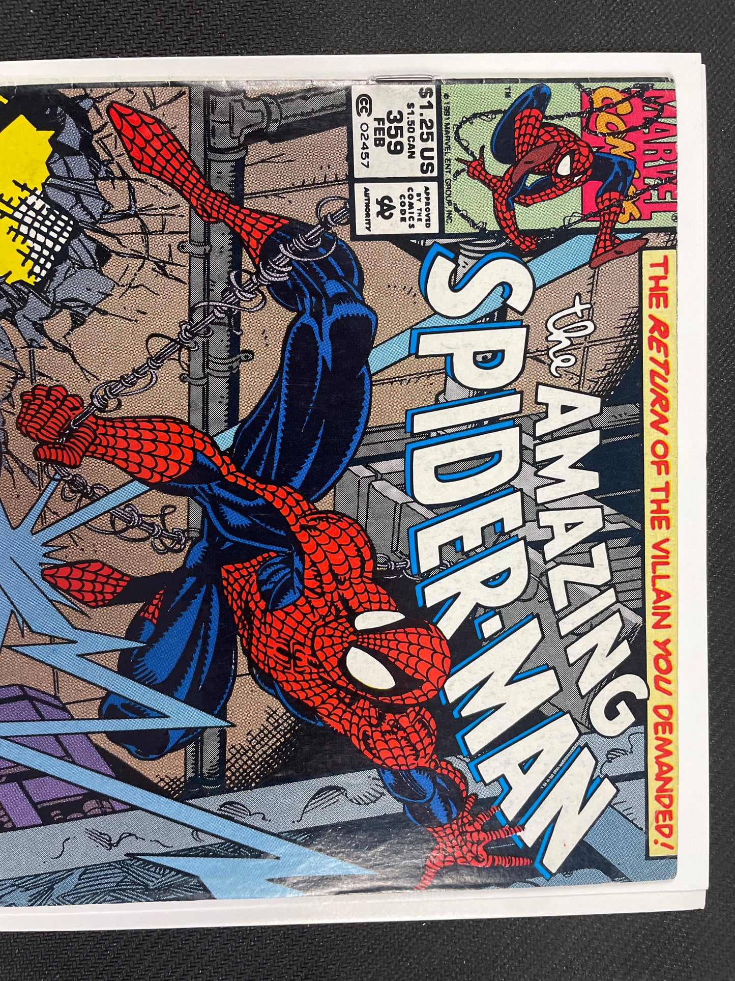 THE AMAZING SPIDER-MAN #359 (1992 VF-) CARNAGE signed BAGLEY