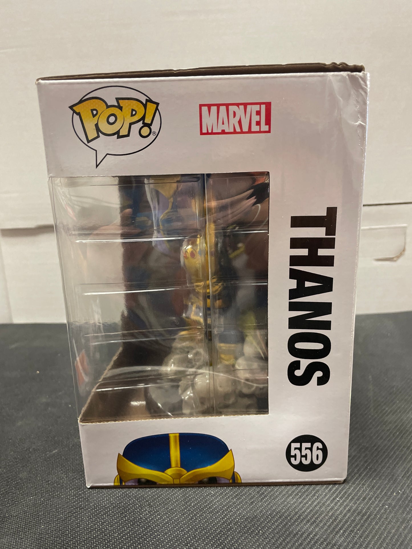 MARVEL FUNKO POP THANOS #556 (2019, CORNER BUMP) PX PREVIEWS EXCLUSIVE