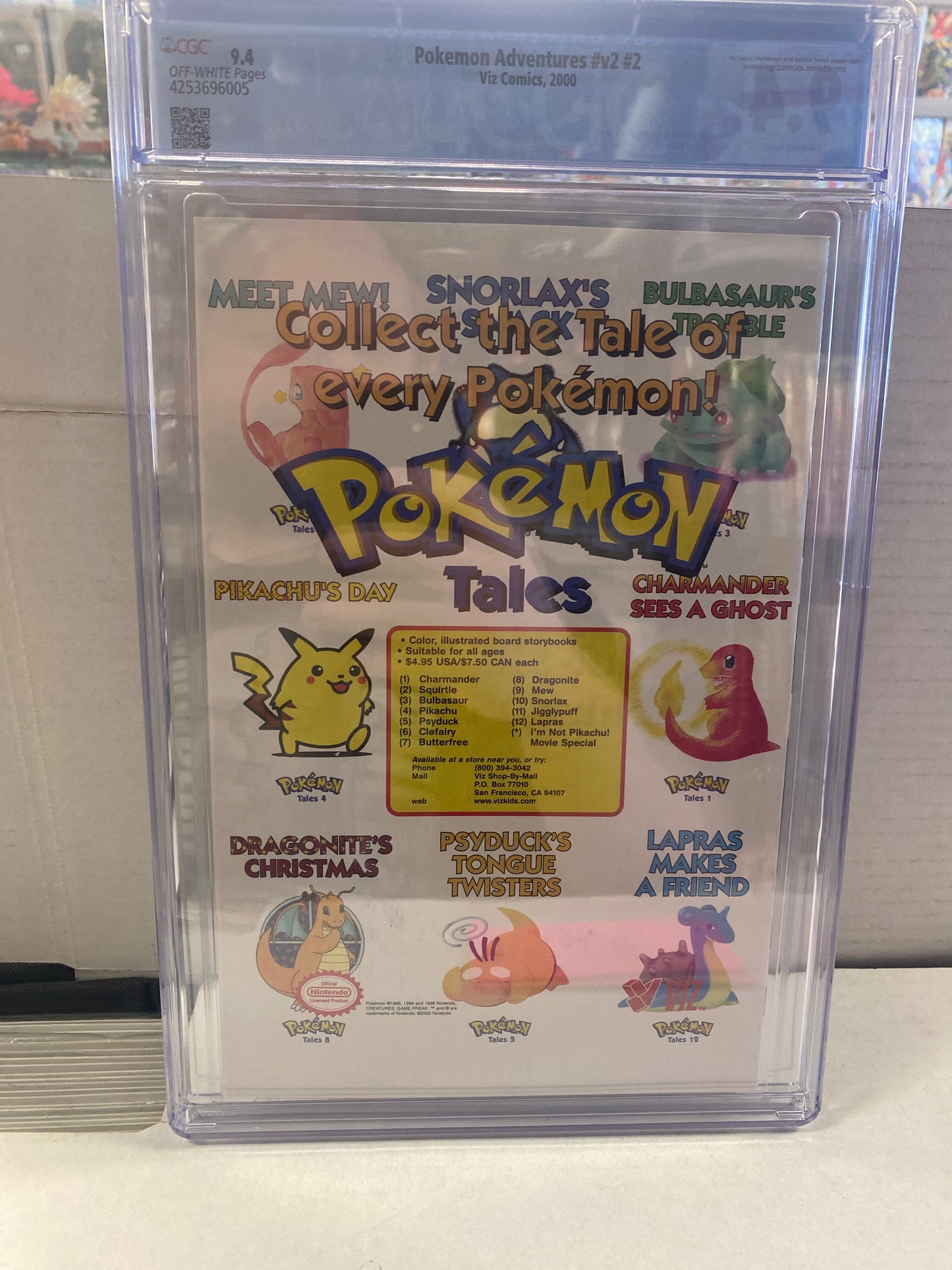 VIZ COMICS POKÉMON ADVENTURES #V2#2 CGC 9.4 OFF WHITE PAGES (2000)