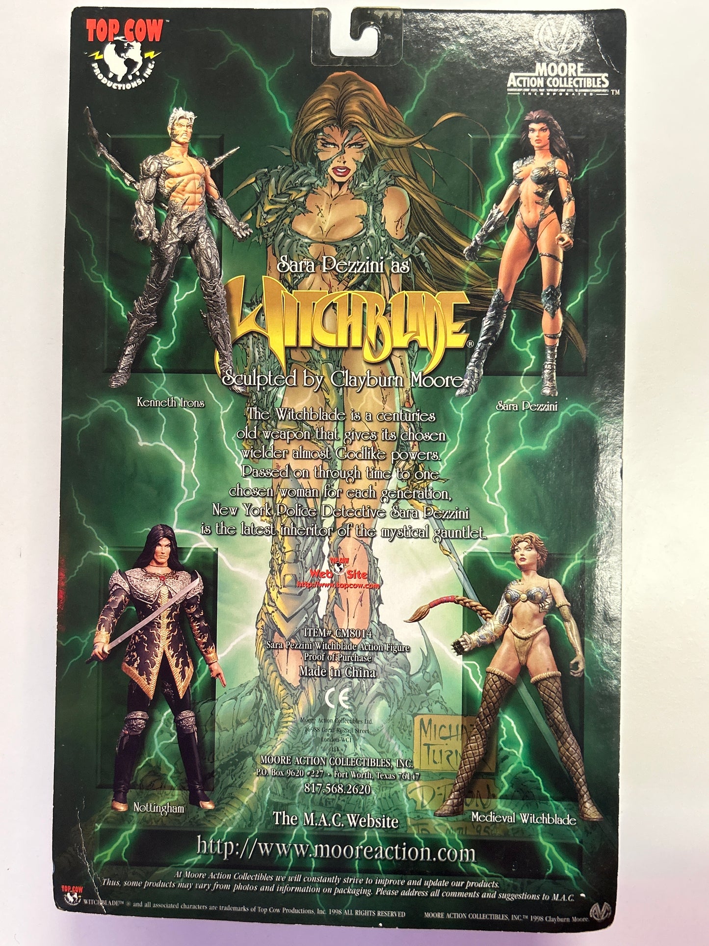 MOORE ACTION COLLECTIBLES TOP COW SARA PEZZINI AS WITCHBLADE FIGURE NEW IN BOX NEAR MINT