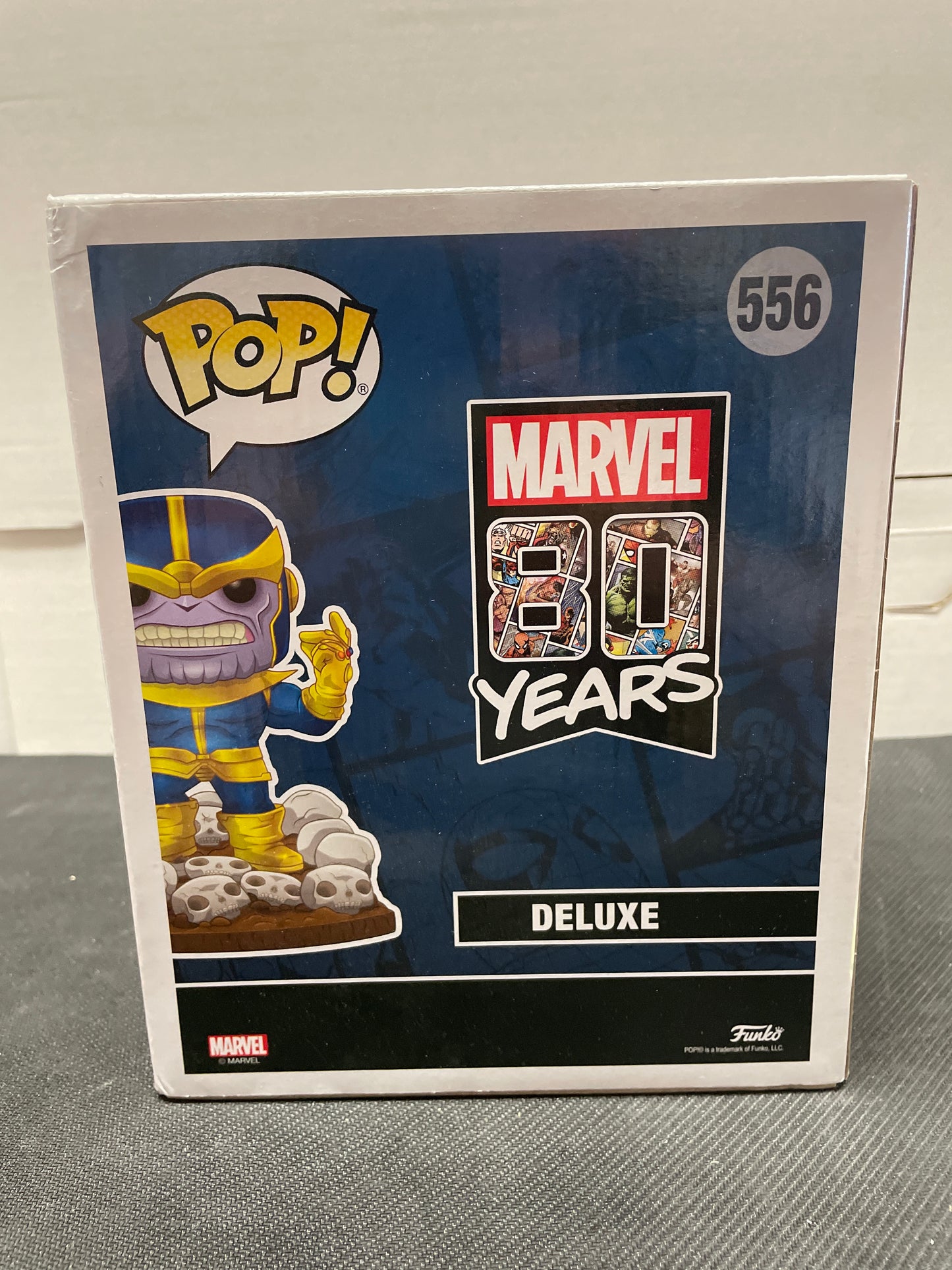 MARVEL FUNKO POP THANOS #556 (2019, CORNER BUMP) PX PREVIEWS EXCLUSIVE