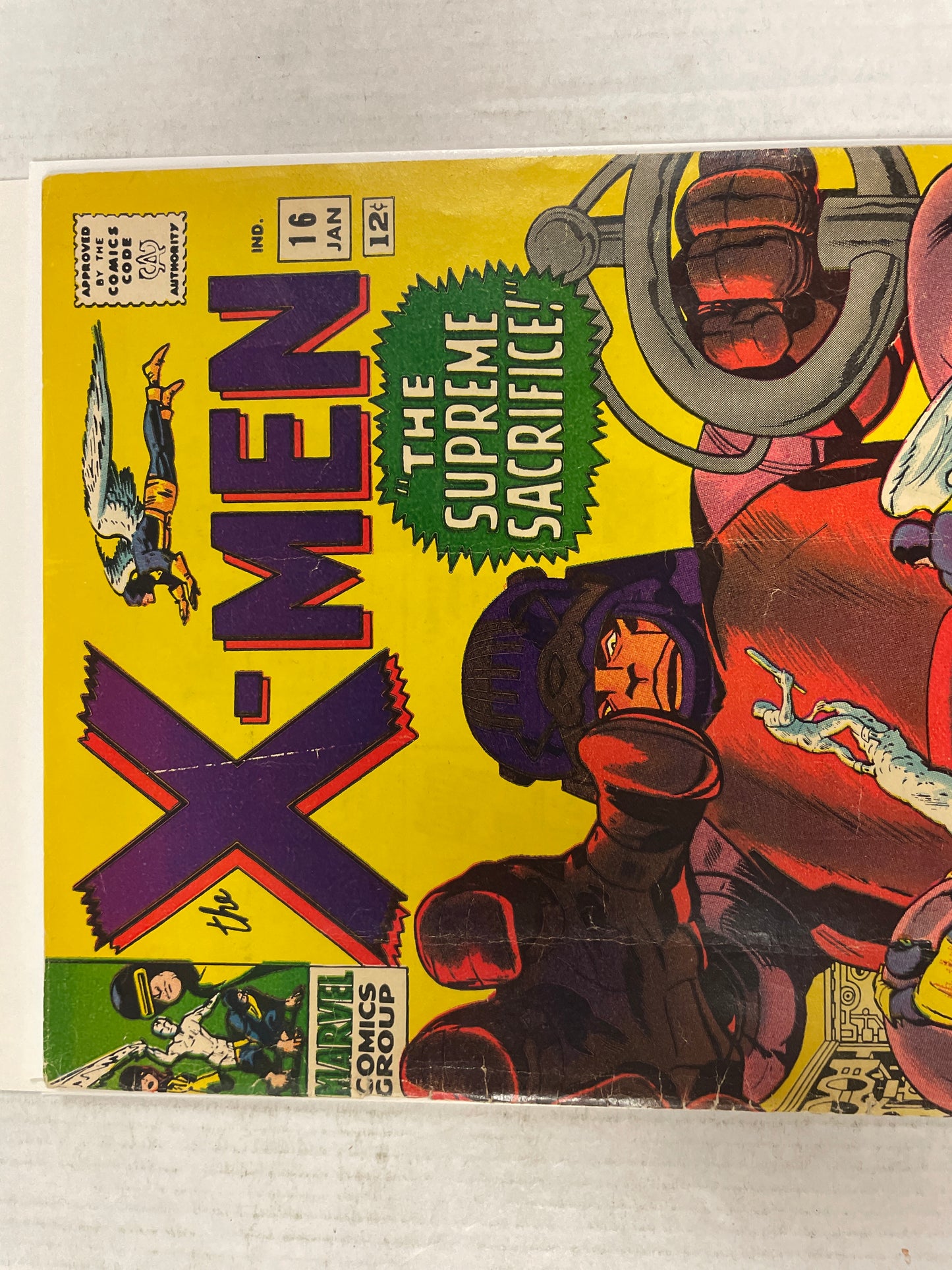 THE X-MEN #16 (1966, SILVER AGE MARVEL KEY COMIC!) 2nd MASTER MOLD, 3rd SENTINELS & DEATH OF TRASK!! VG++/FINE SOLID COPY