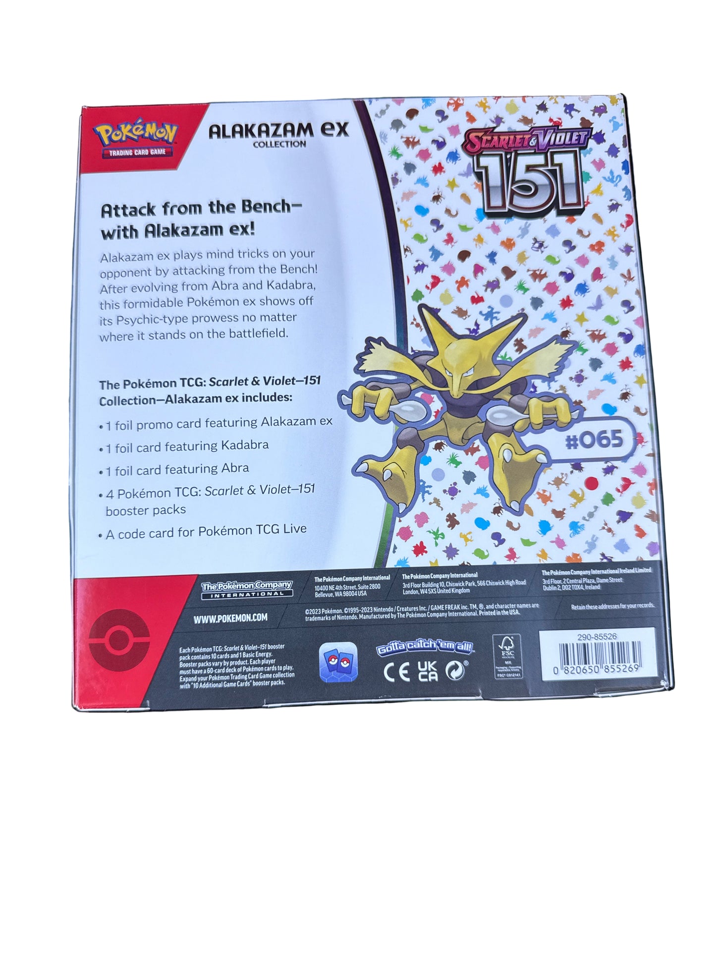 POKEMON TCG ALAKAZAM EX COLLECTION BOX 151