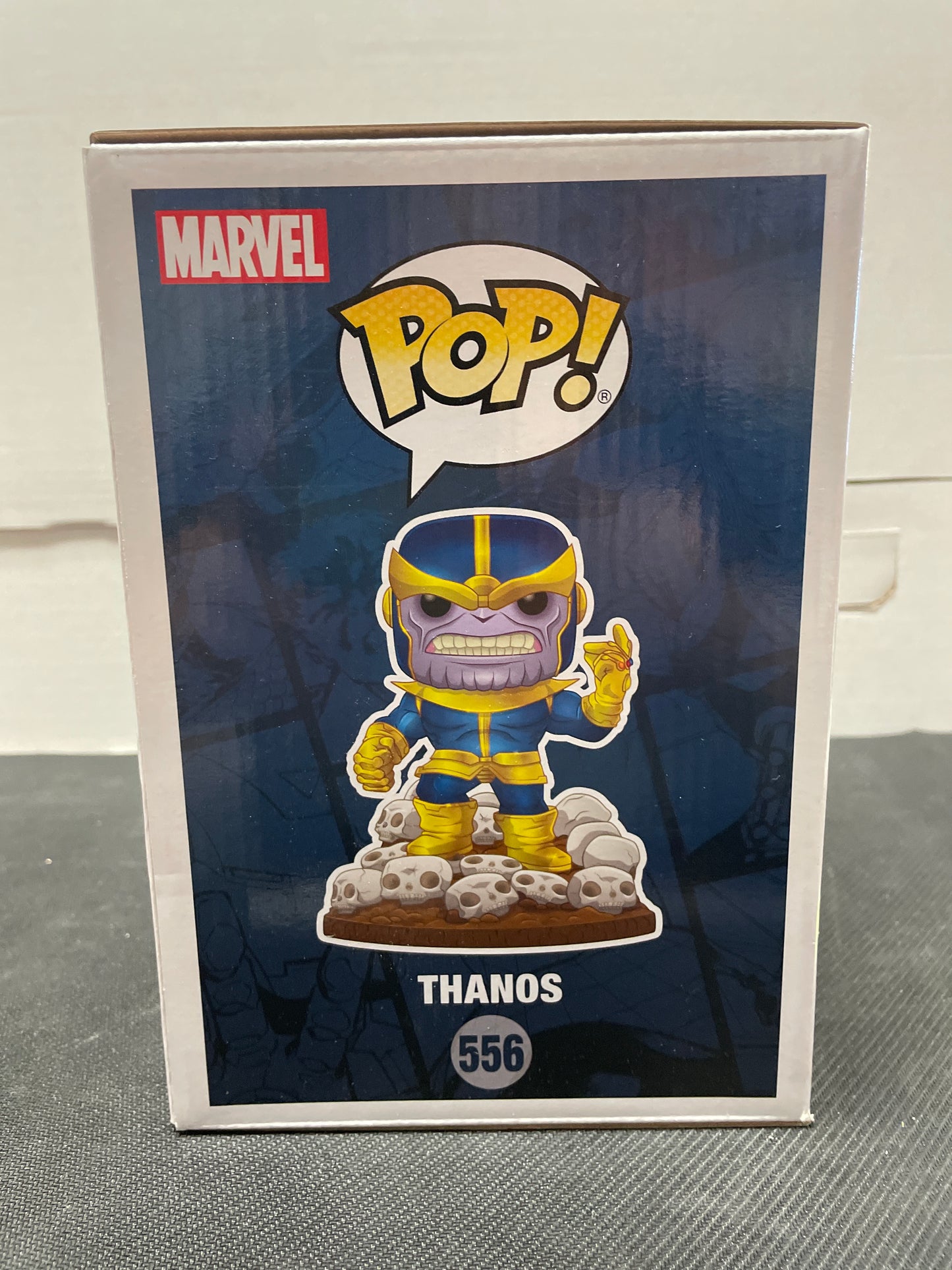 MARVEL FUNKO POP THANOS #556 (2019, CORNER BUMP) PX PREVIEWS EXCLUSIVE