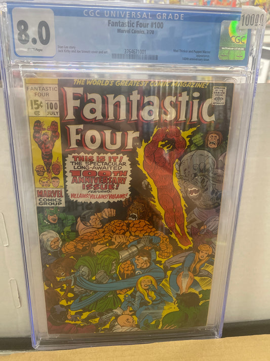 MARVEL COMICS FANTASTIC FOUR #100 (1970) CGC 8.0 WP