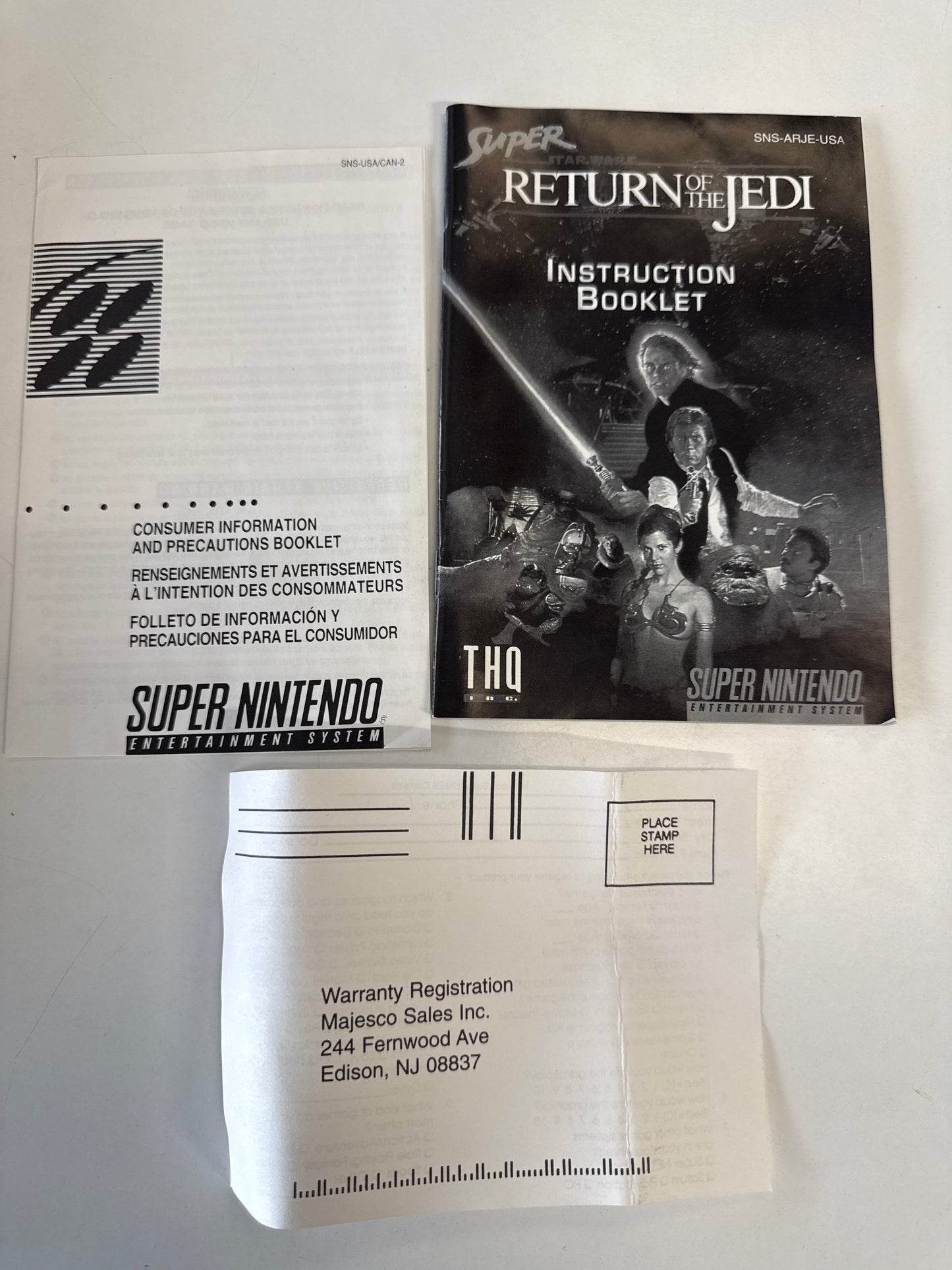 SUPER NINTENDO SNES STAR WARS RETURN OF THE JEDI CIB