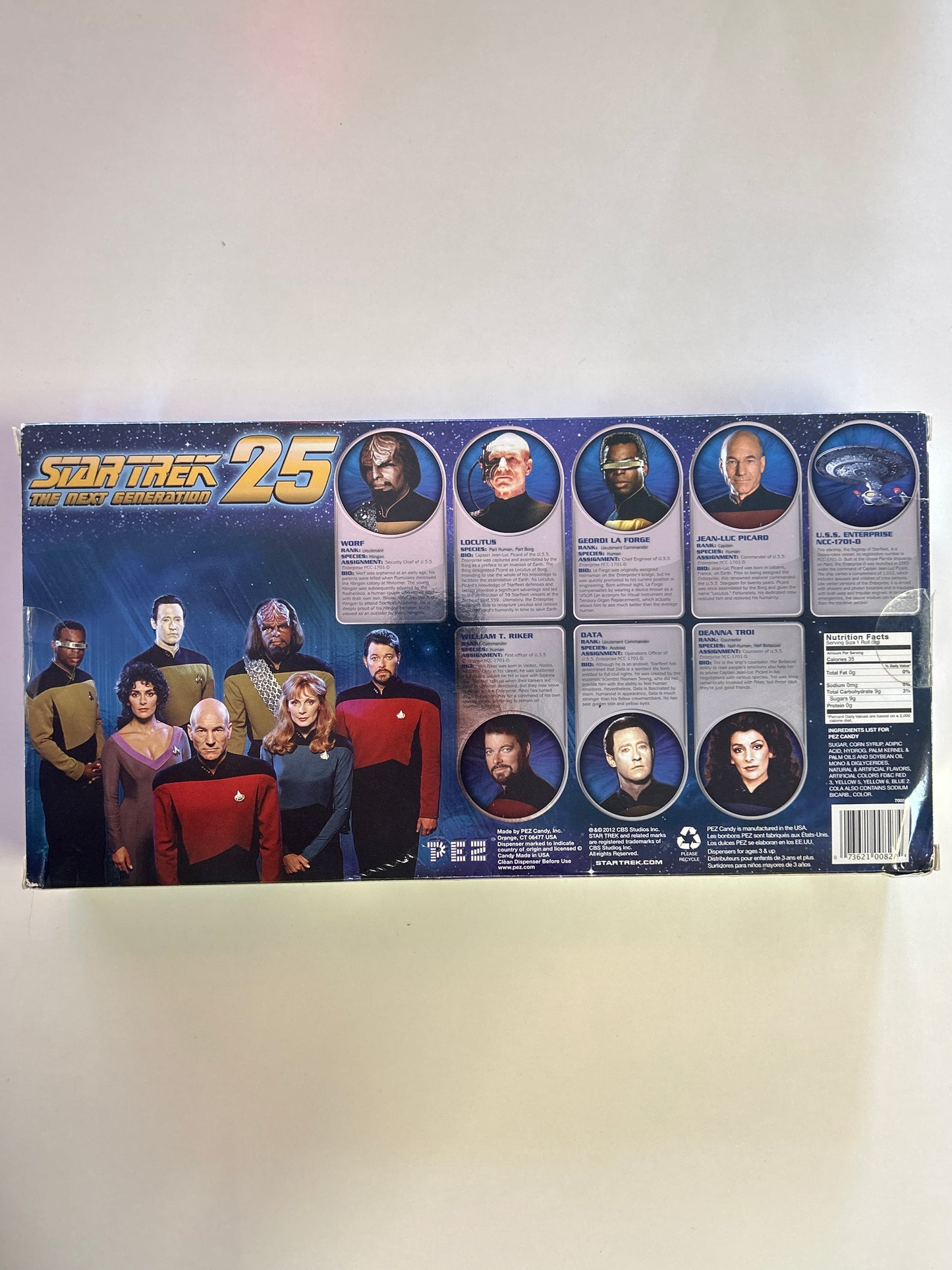 PEZ STAR TREK THE NEXT GENERATION 25 (2012) FAIR/GOOD CONDITION