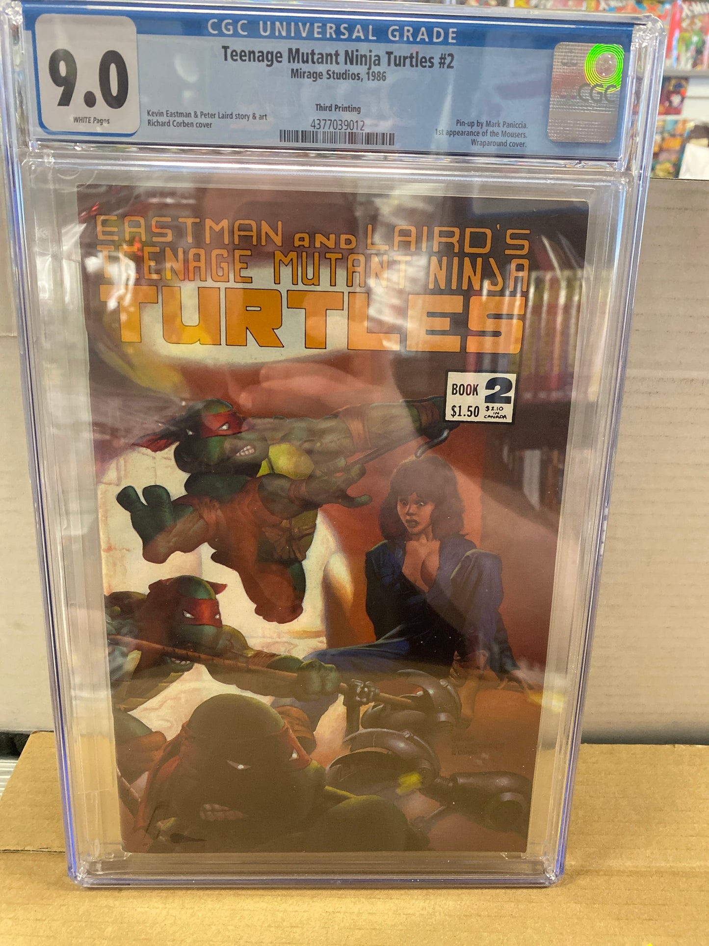 MIRAGE STUDIOS TEENAGE MUTANT NINJA TURTLES #2 (1986) THIRD PRINTING CGC 9.0 WP