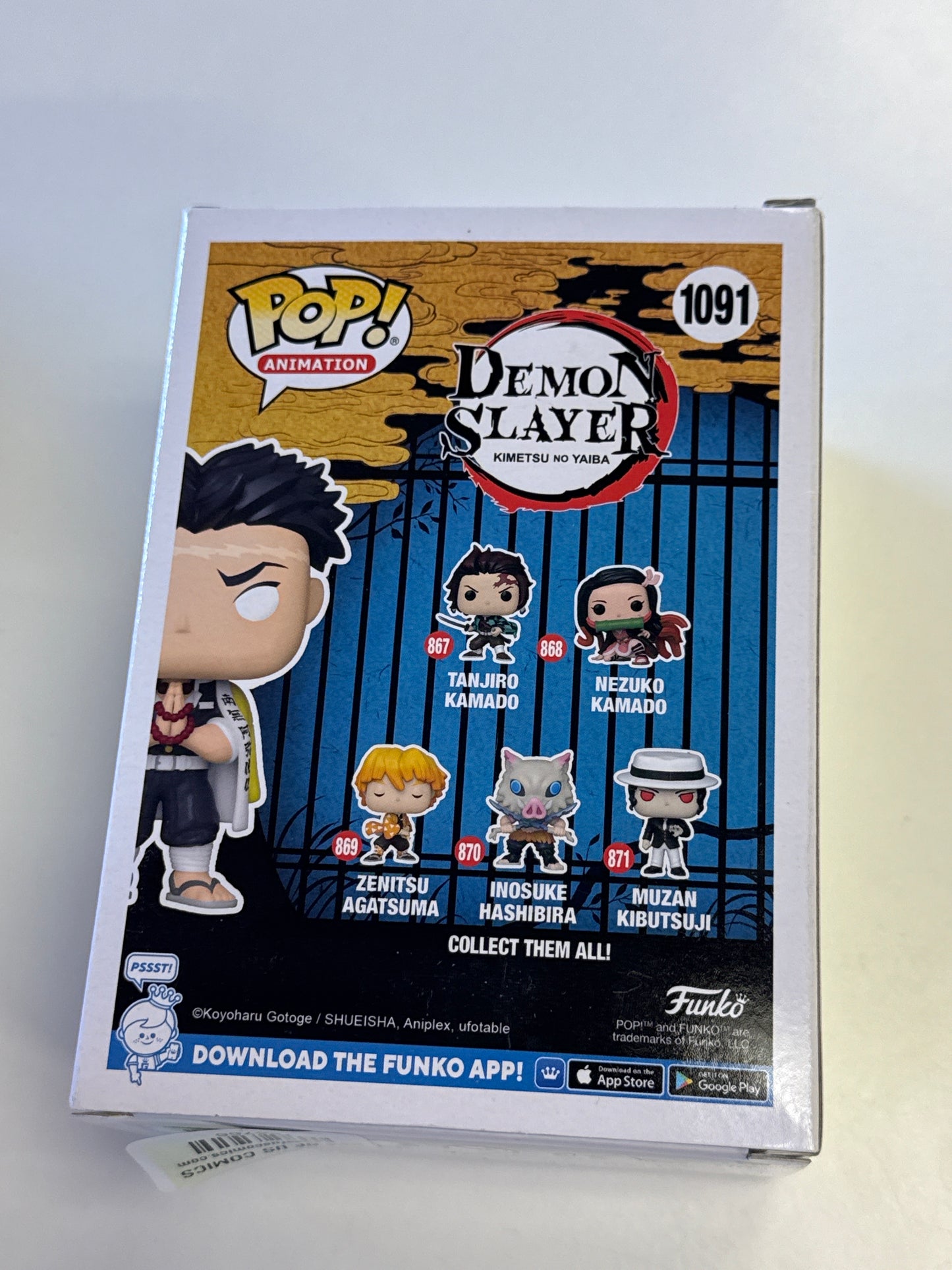 FUNKO POP ANIMATION DEMON SLAYER GYOMEI HIMEJIMA 1091 HOT TOPIC EXCLUSIVE GOOD CONDITION IN BOX