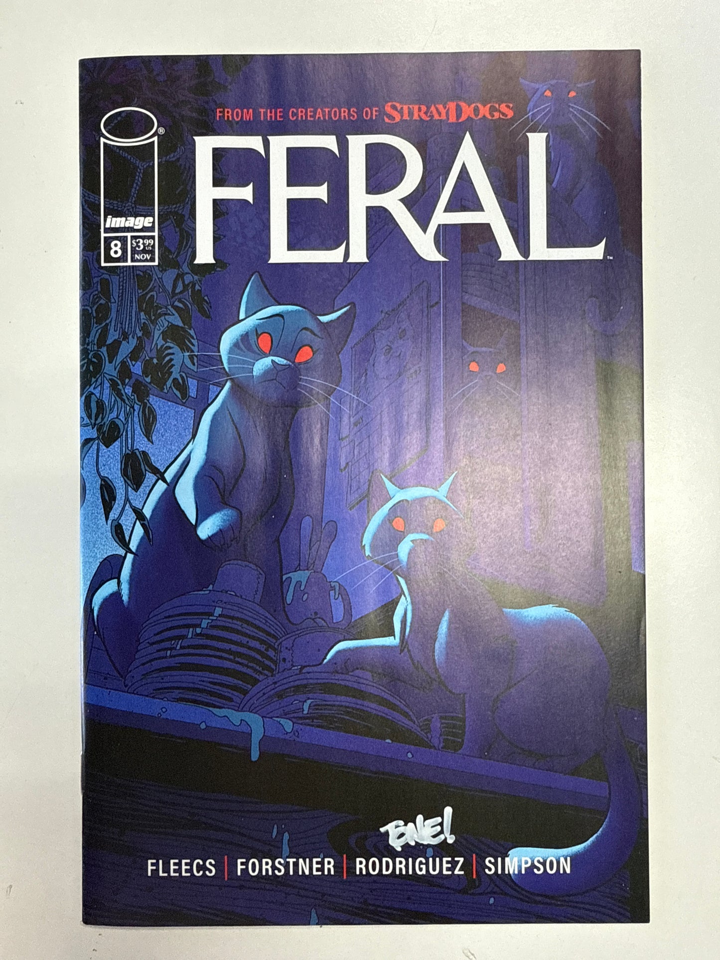 IMAGE COMICS FERAL #8 FIRST PRINT SIGNED BY TONE RODRIGUEZ