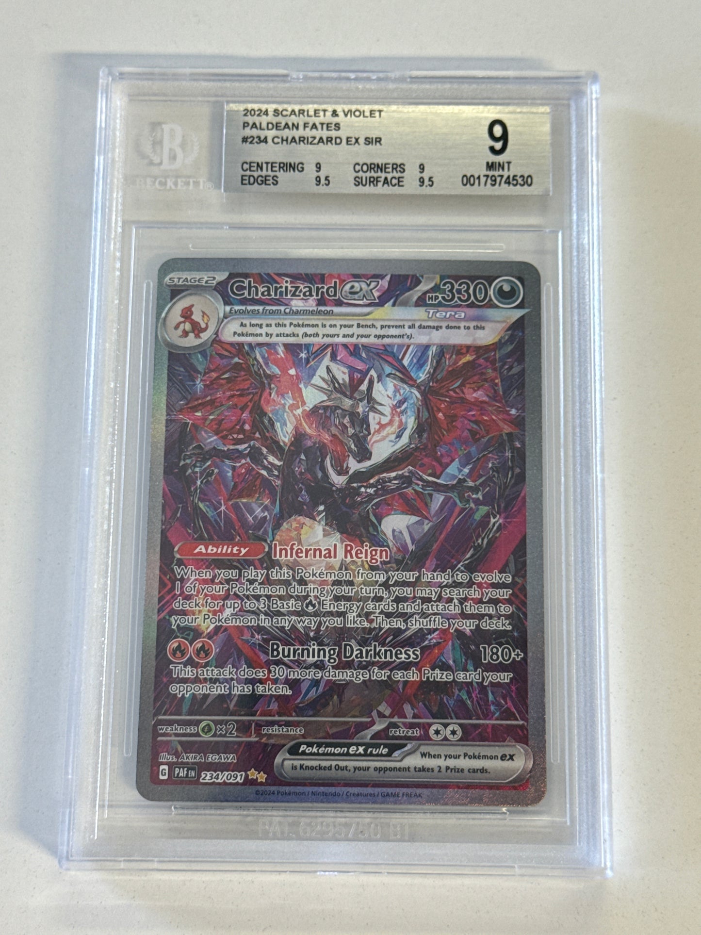 2024 POKEMON PALDEAN FATES JAPANESE CHARIZARD EX SIR BGS 9