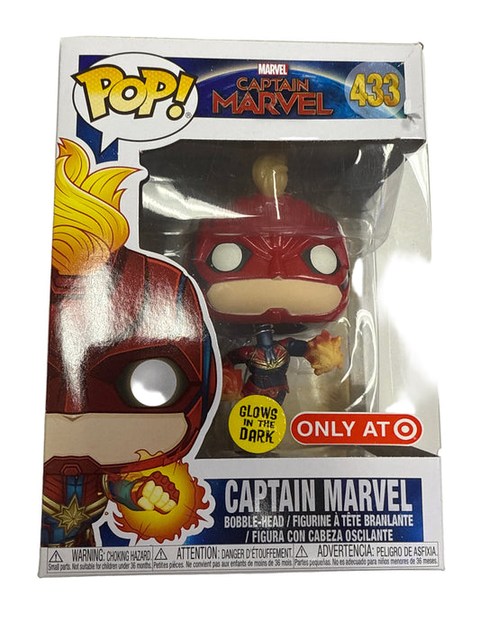 FUNKO POP CAPTAIN MARVEL CAPTAIN MARVEL #433 TARGET GLOW IN THE DARK