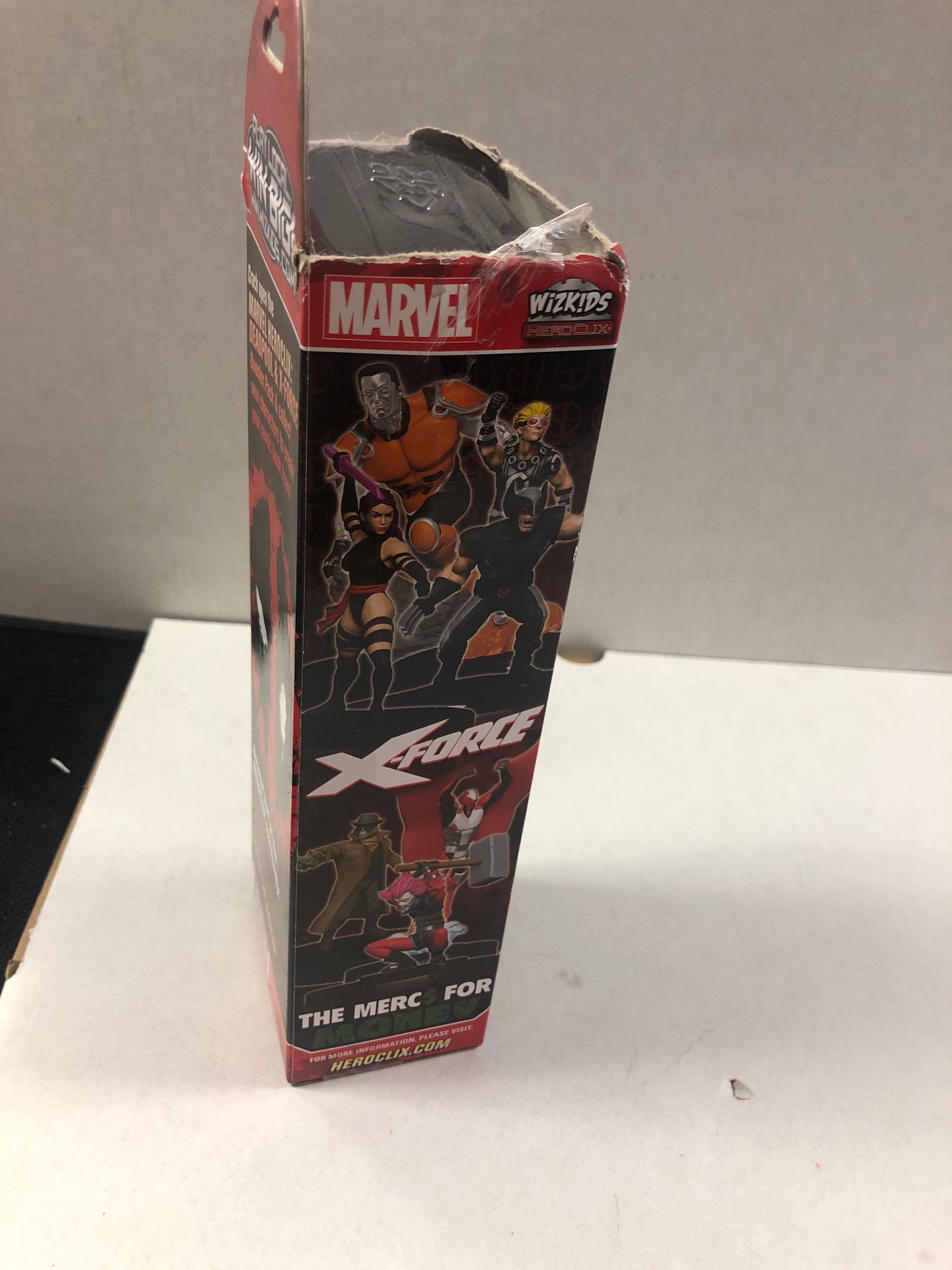 MARVEL HEROCLIX 5 PACK DEADPOOL AND X-FORCE TERRIBLE CONDITION TORN AND TAPED BOX TOP OF BOX MISSING