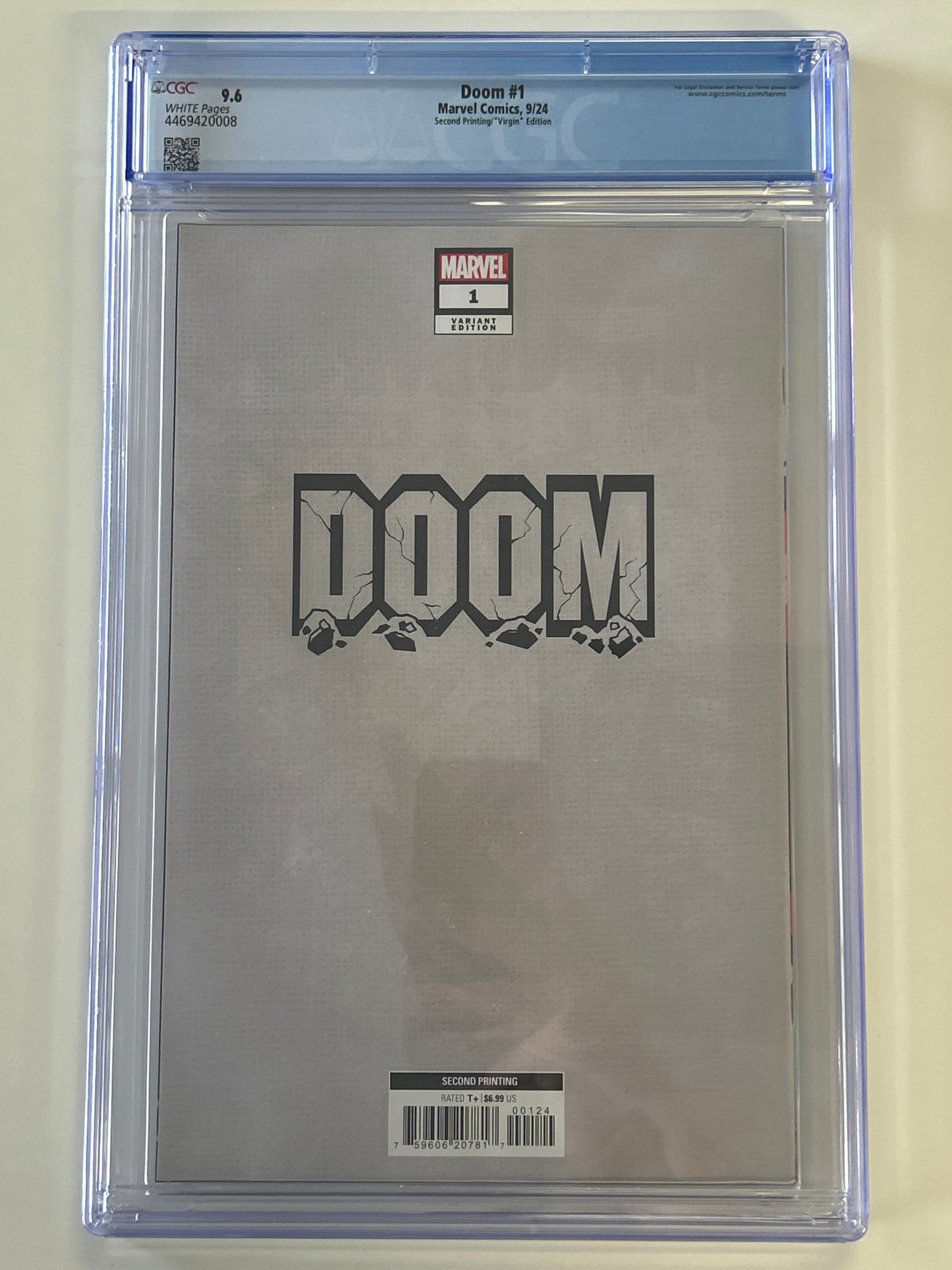 MARVEL COMICS DOOM #1 (2024) SECOND PRINTING VIRGIN EDITION CGC 9.6 WP