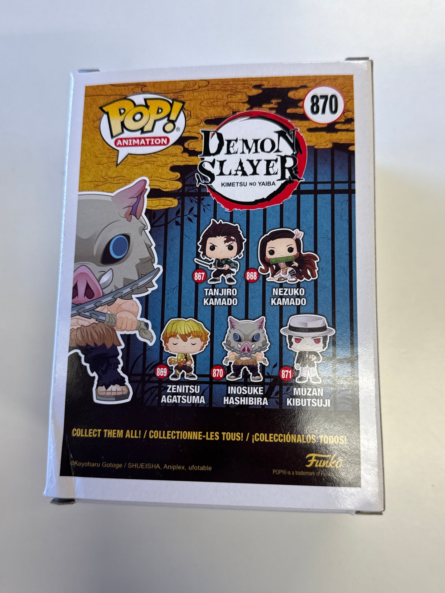 FUNKO POP ANIMATION DEMON SLAYER INOSIKE HASHIBIRA 870 GOOD CONDITION IN BOX