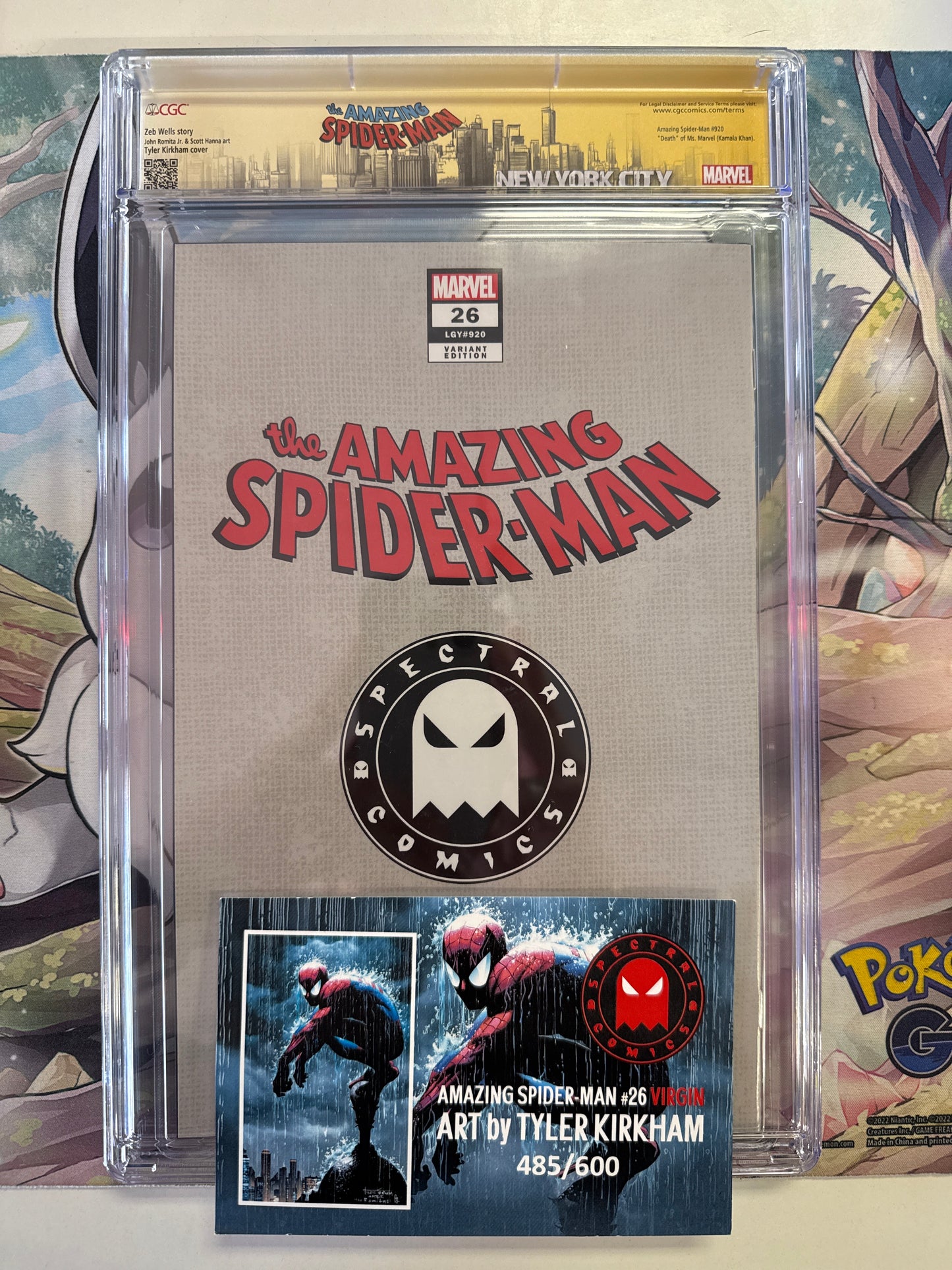 AMAZING SPIDER-MAN #26 SS CGC 9.8 (2023, HTF VIRGIN VARIANT COVER SIGNED TYLER KIRKHAM!!)