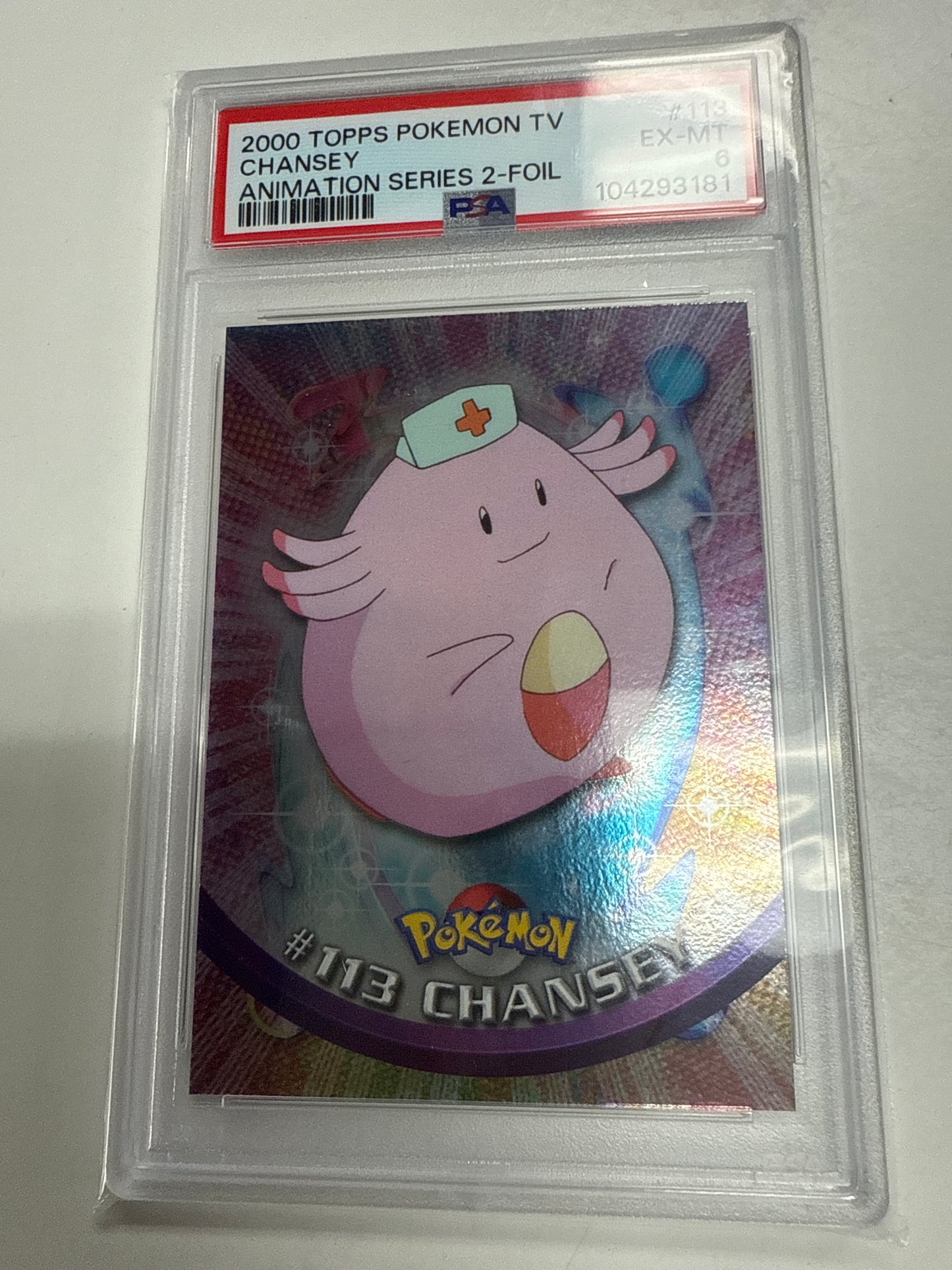 2000 TOPPS POKEMON TV CHANSEY ANIMATION SERIES 2 FOIL PSA 6