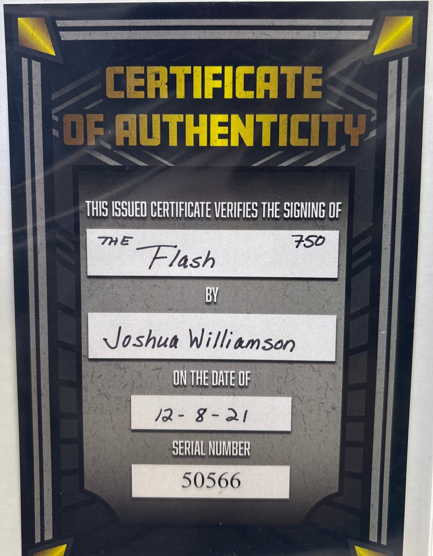 DC COMICS THE FLASH #750 SIGNED BY JOSHUA WILLIAMSON WITH CERTIFICATE OF AUTHENTICITY