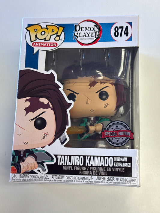 FUNKO POP ANIMATION DEMON SLAYER TANJIRO KAMADO 874 GOOD CONDITION IN BOX