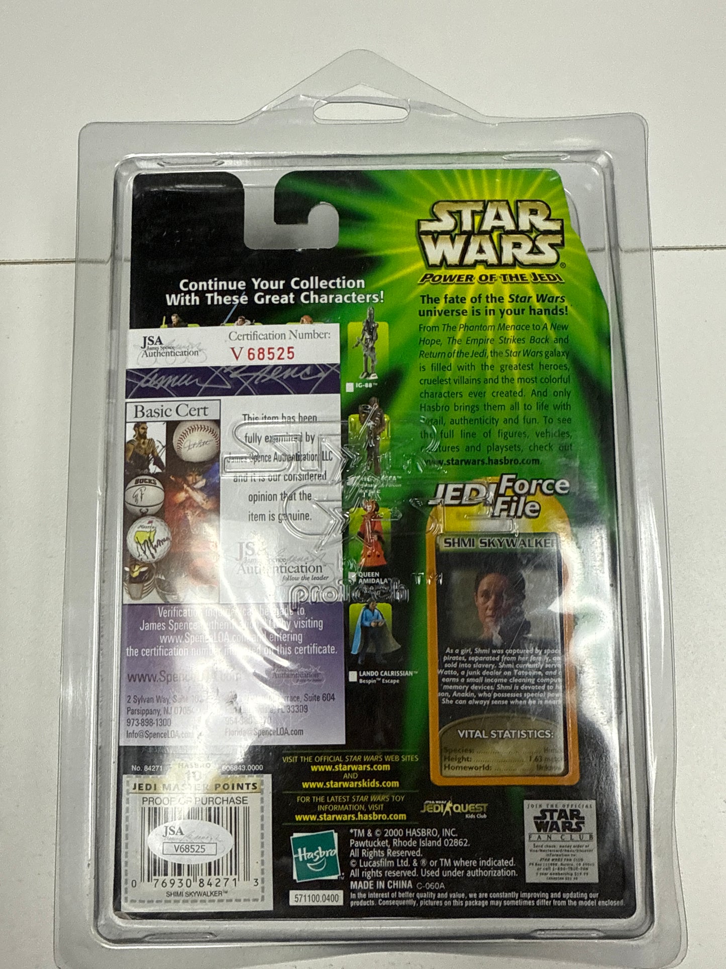 Star Wars Power of The Jedi Shmi Skywalker Action Figure Hasbro 2000 SIGNED
