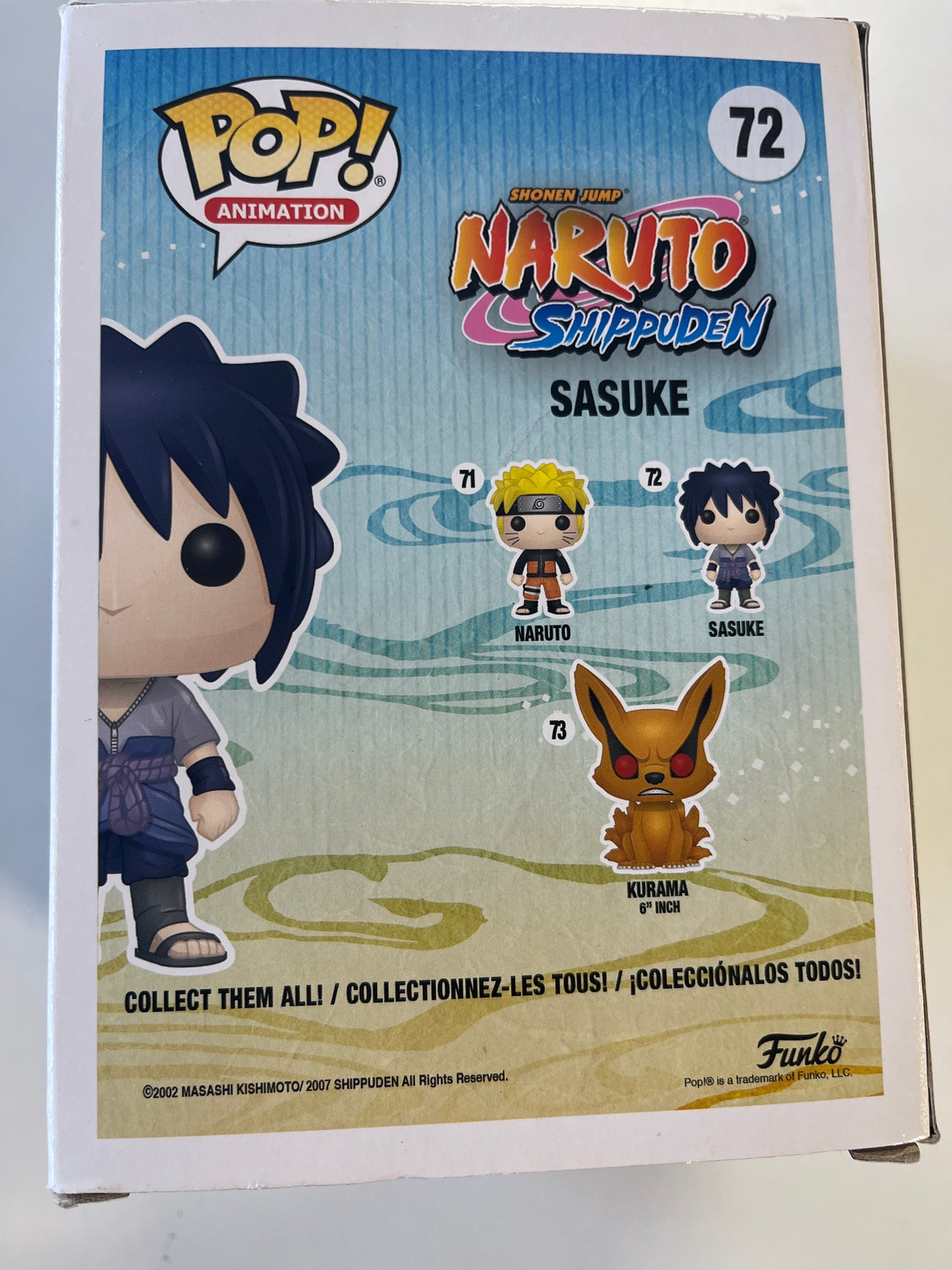 FUNKO POP ANIMATION NARUTO SHIPPUDEN #72 SASUKE VINYL FIGURE