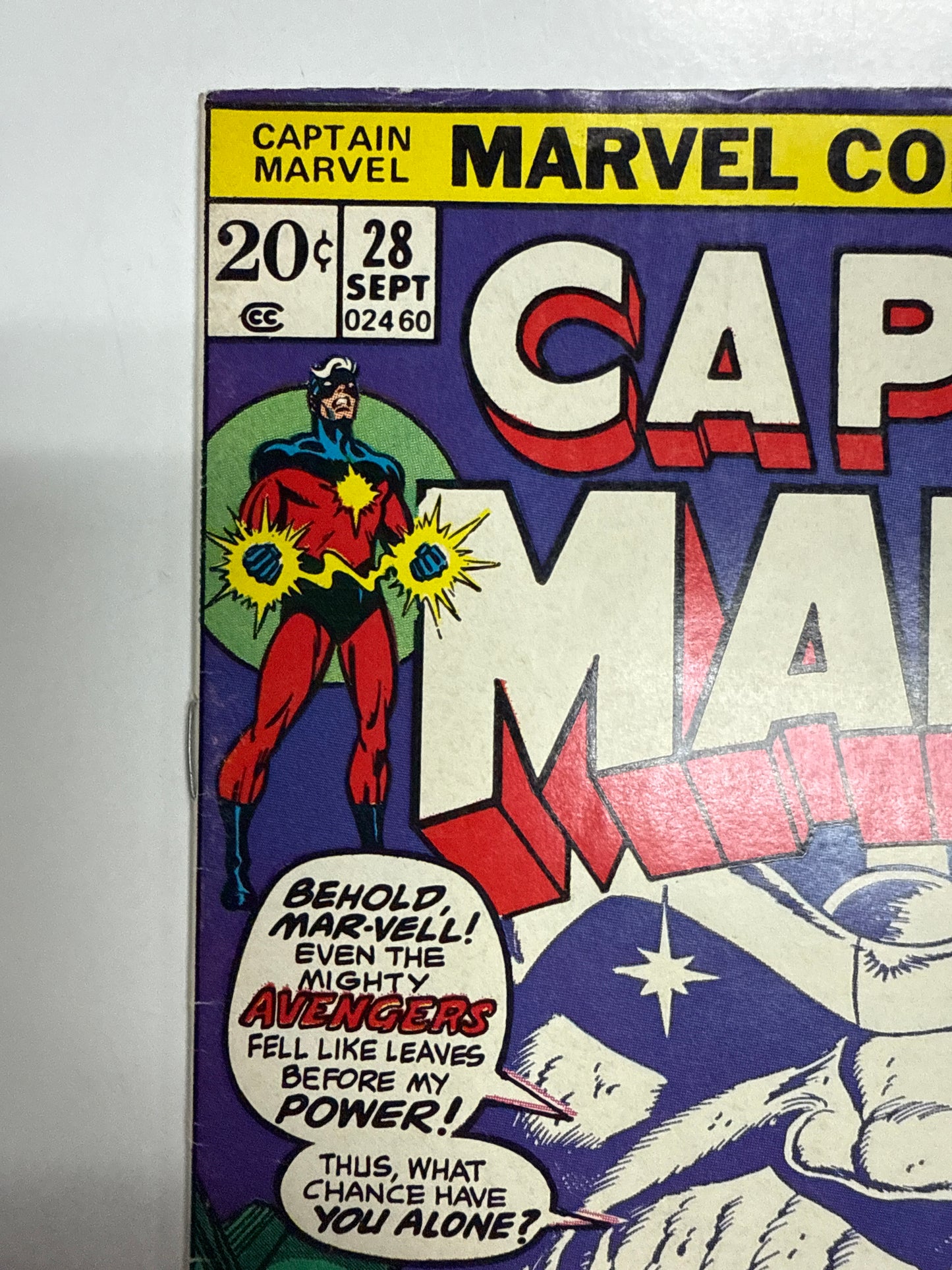 MARVEL COMICS CAPTAIN MARVEL #28 SIGNED BY JIM STARLIN 1973 KEY ISSUE