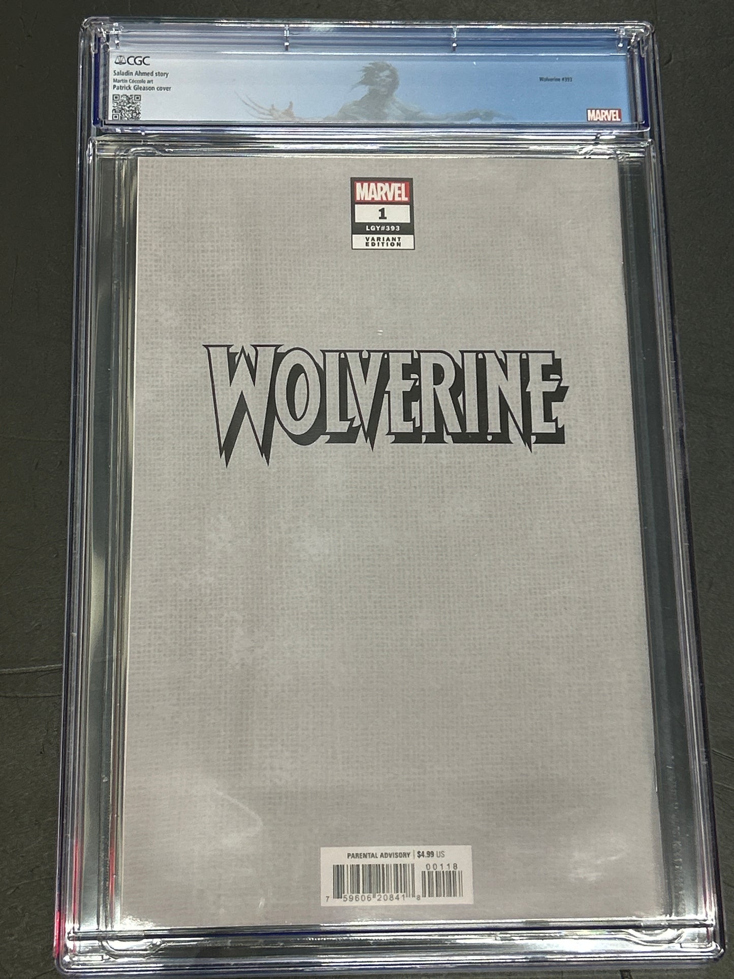 MARVEL COMICS WOLVERINE #1 GLEASON “VIRGIN” VARIANT CGC 9.8