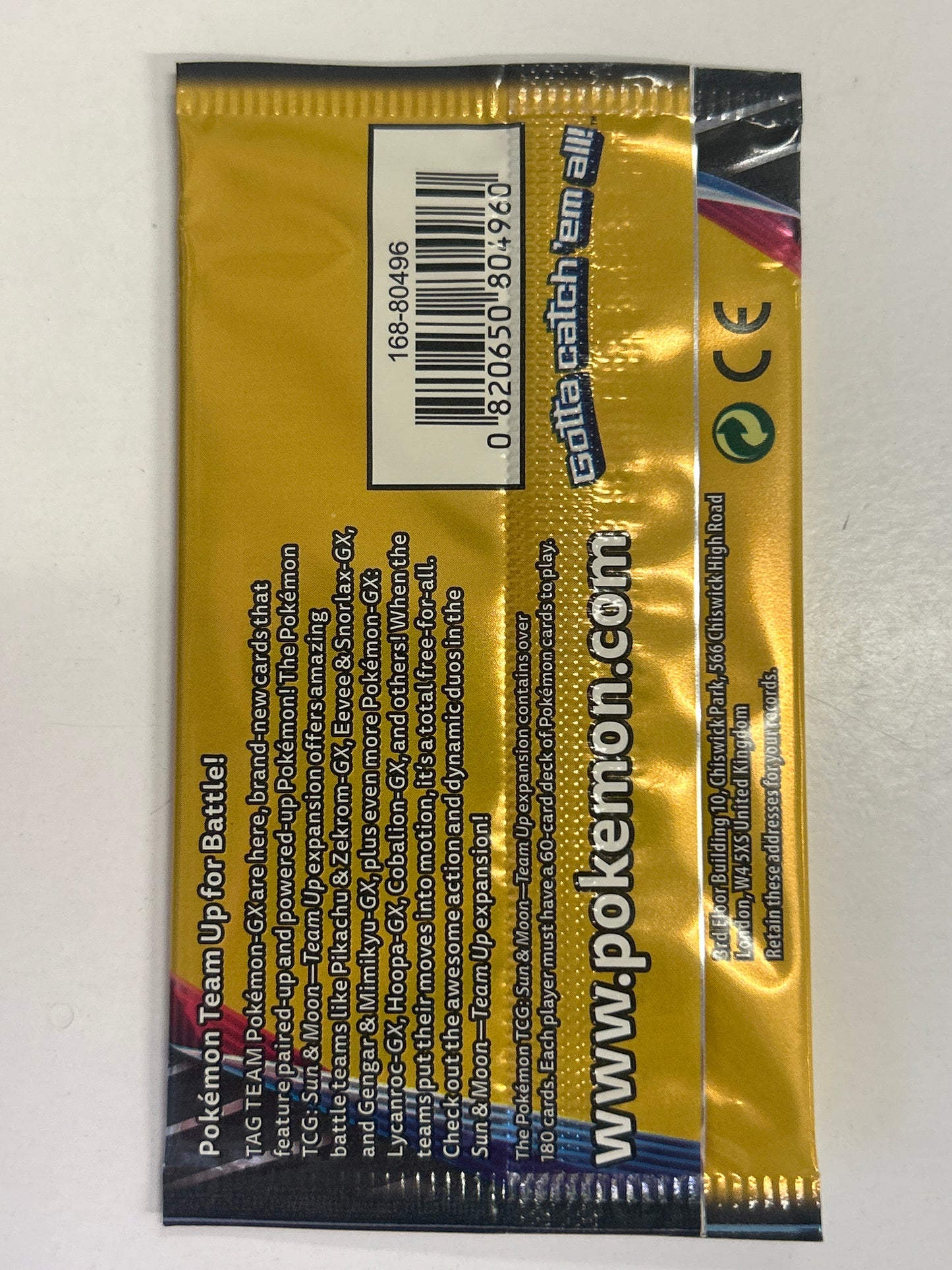 POKÉMON TCG SUN & MOON TEAM UP 3 CARD BOOSTER PACK
