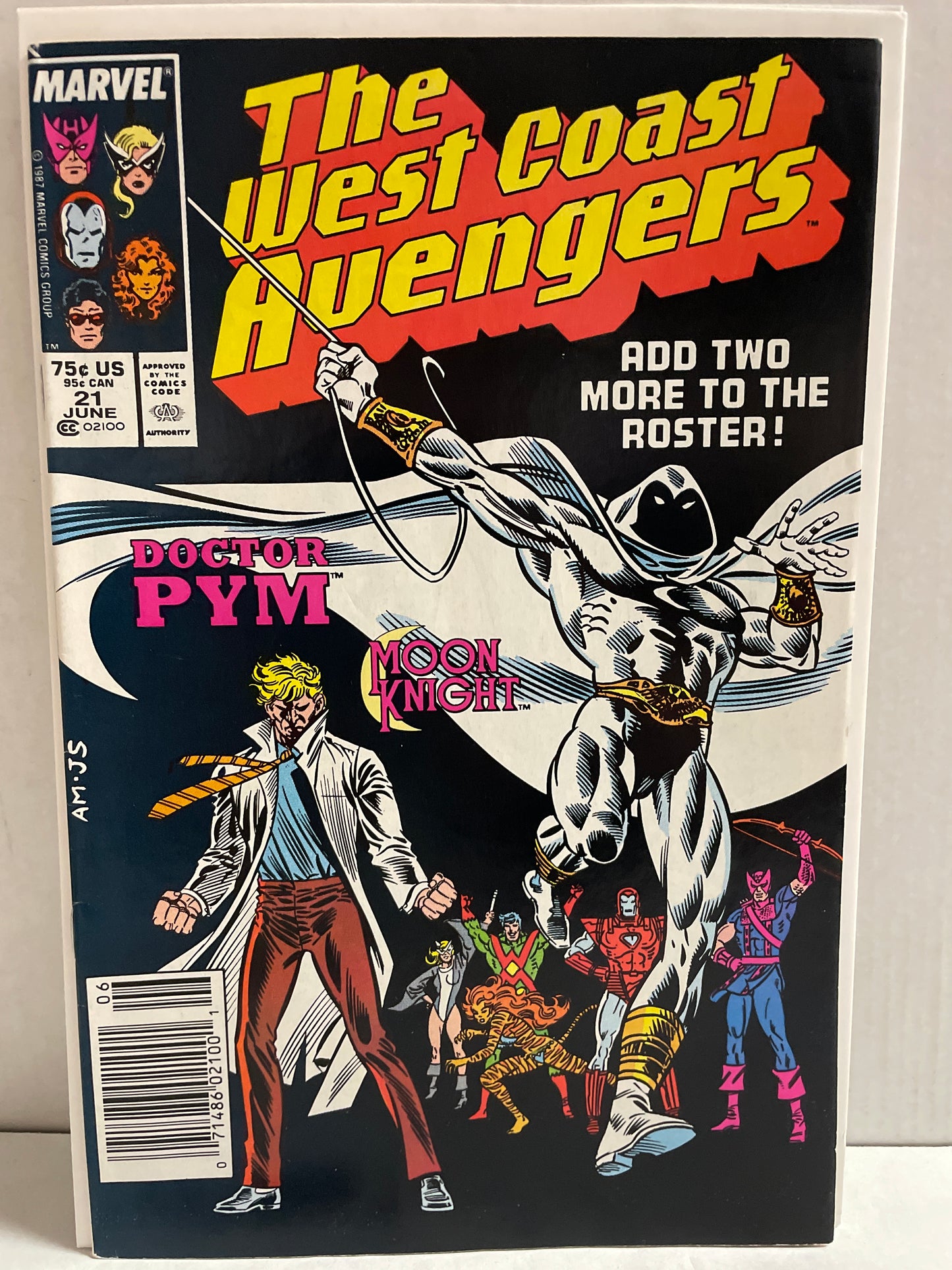 THE WEST COAST AVENGERS #21 NM- GEM 💎 (1987 MARVEL VHTF MARK JEWELERS VARIANT, COMIC KEY!) CGC ME! MOON KNIGHT COVER