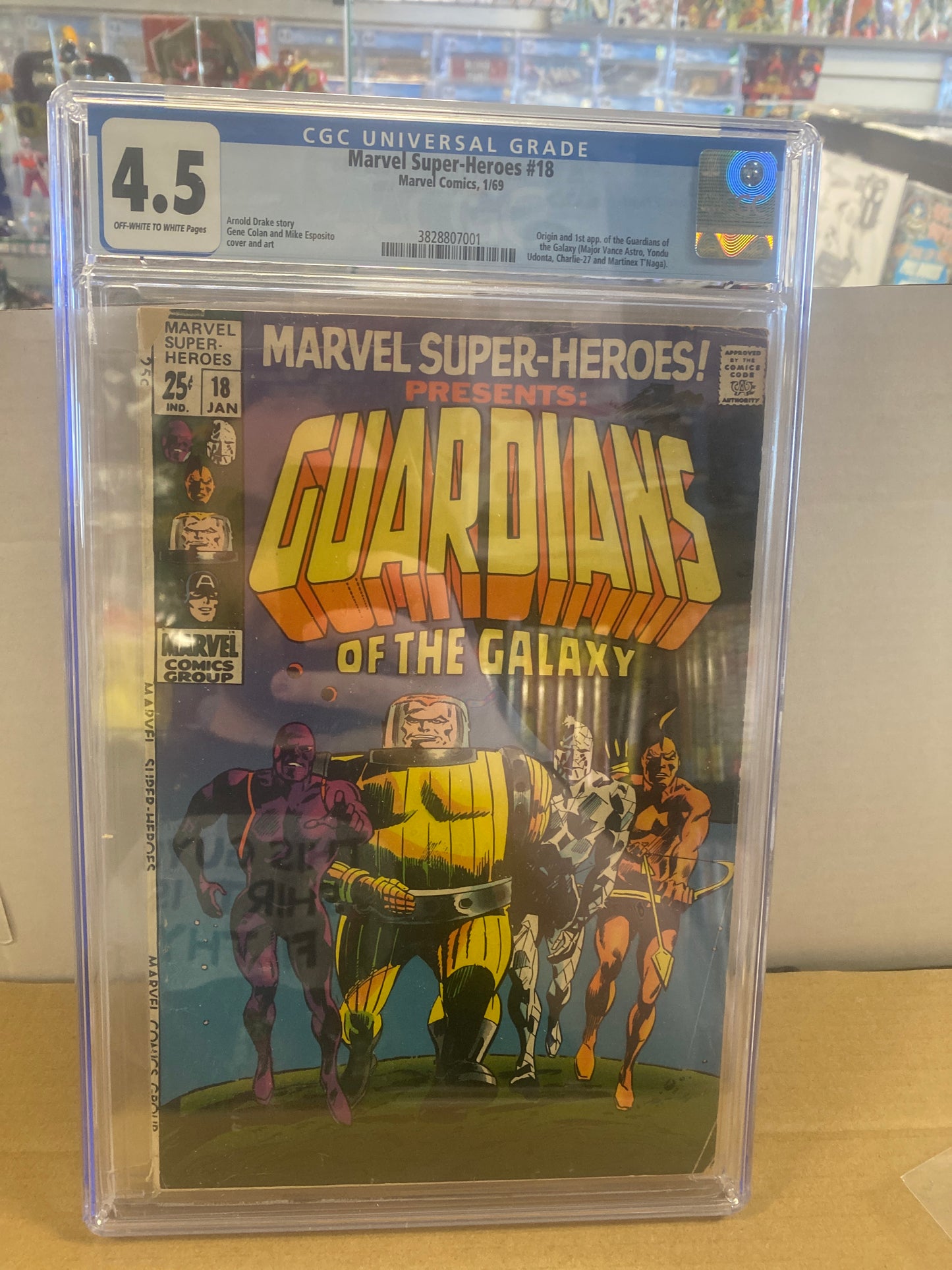 MARVEL COMICS MARVEL SUPER-HEROES #18 (1969) 1ST APPEARANCE OF THE GUARDIANS OF THE GALAXY CGC 4.5 OFF WHITE PAGE/WP
