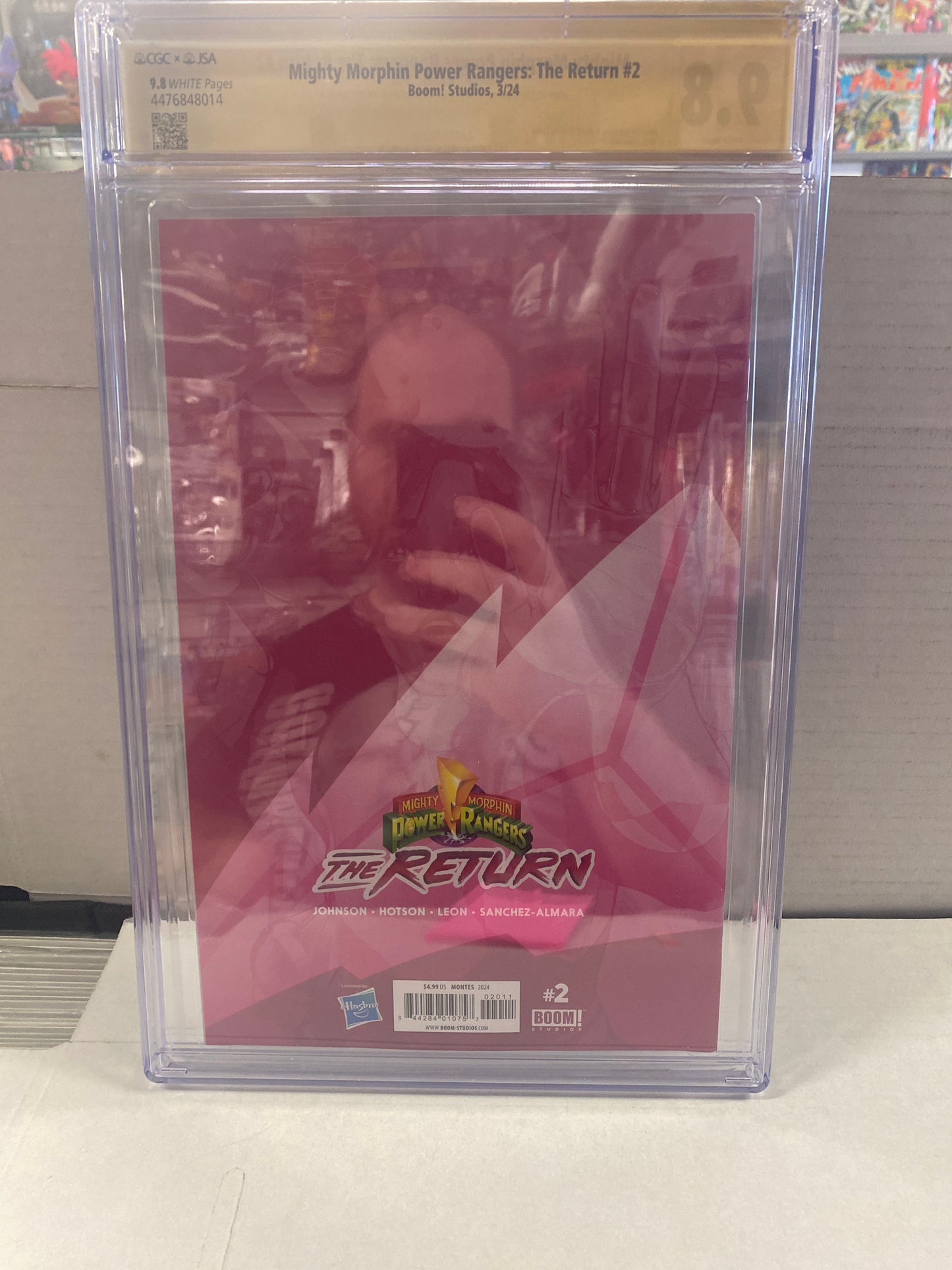 BOOM STUDIOS MIGHTY MORPHIN POWER RANGERS THE RETURN #2 (2024) AMY JO JOHNSON AUTHENTICATED AUTOGRAPH WITH INSCRIPTION CGC X JSA 9.8 WP