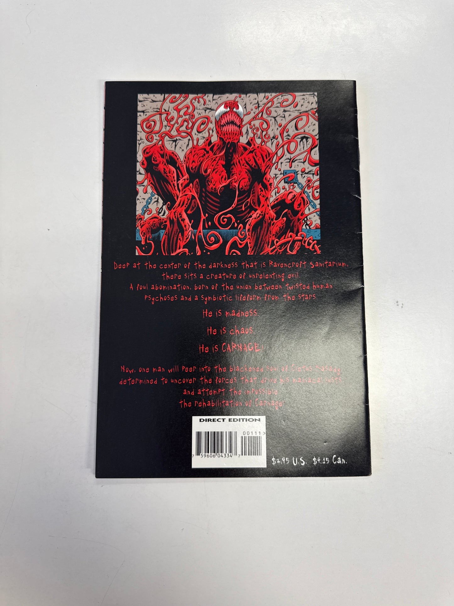 MARVEL COMICS CARNAGE MIND BOMB #1 VERY FINE/NEAR MINT CONDITION