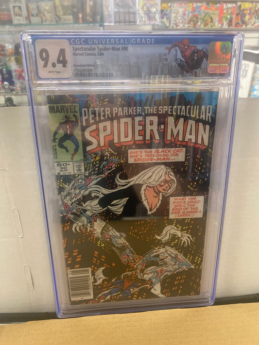 MARVEL COMICS SPECTACULAR SPIDER-MAN #90 (1984) NEWSSTAND EDITION CGC 9.4 WP