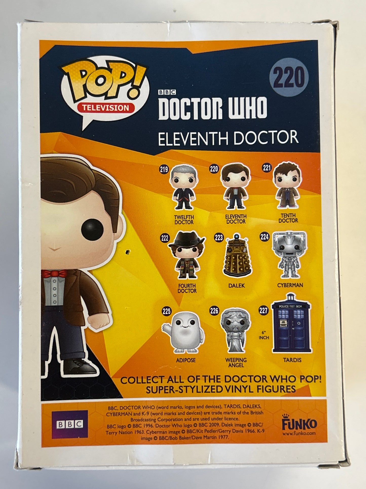 FUNKO POP DOCTOR WHO ELEVENTH DOCTOR 220 MODERATE PLAY BOX CONDITION