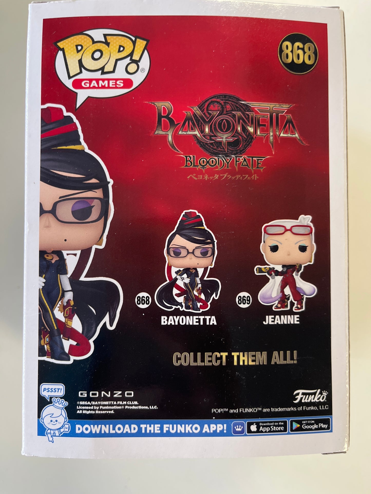 FUNKO POP GAMES BAYONETTA BLOODY FATE #869 VINYL FIGURE