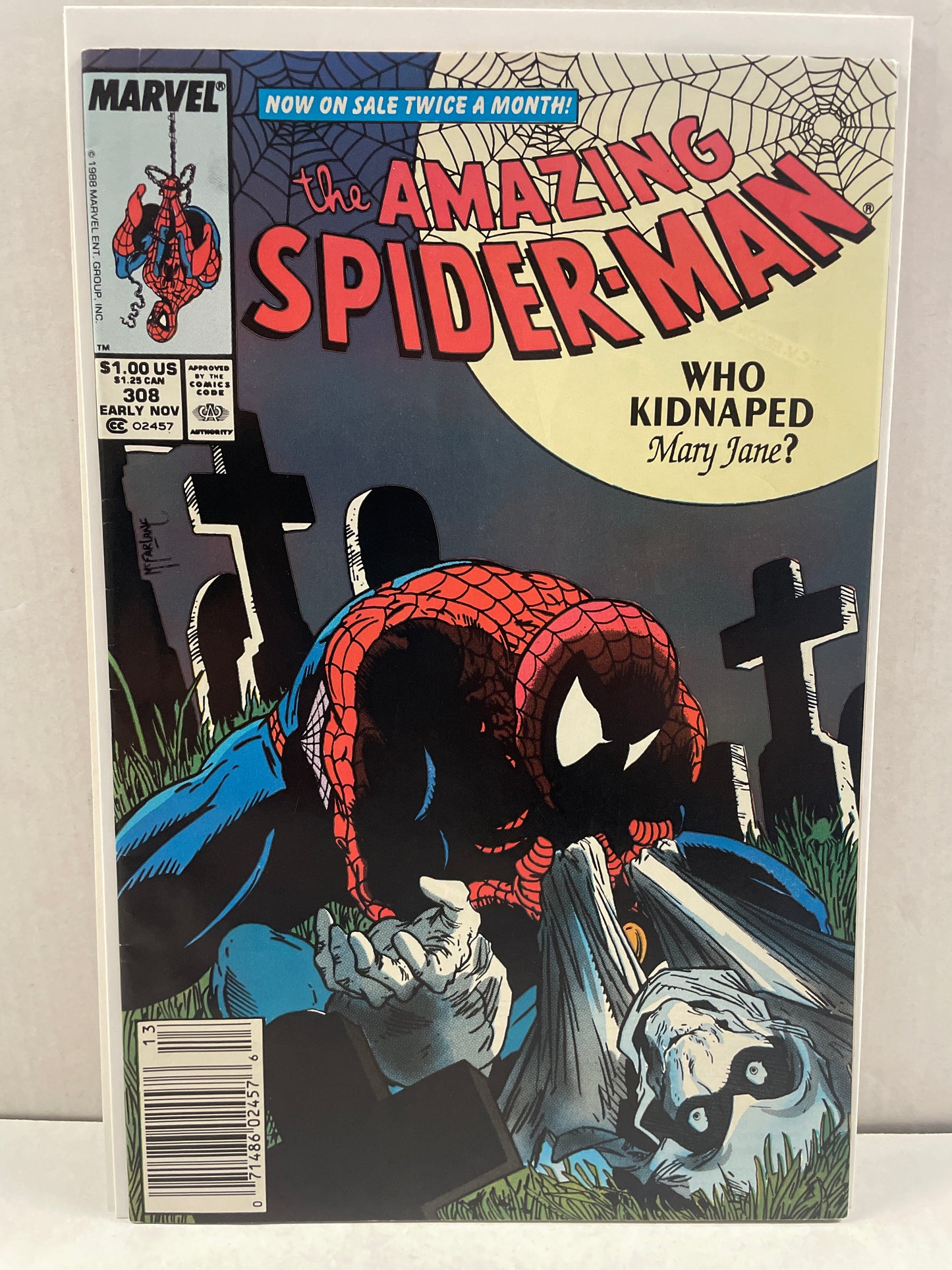 THE AMAZING SPIDER-MAN #308 (NEWSSTAND TODD MCFARLANE!) VF/NM