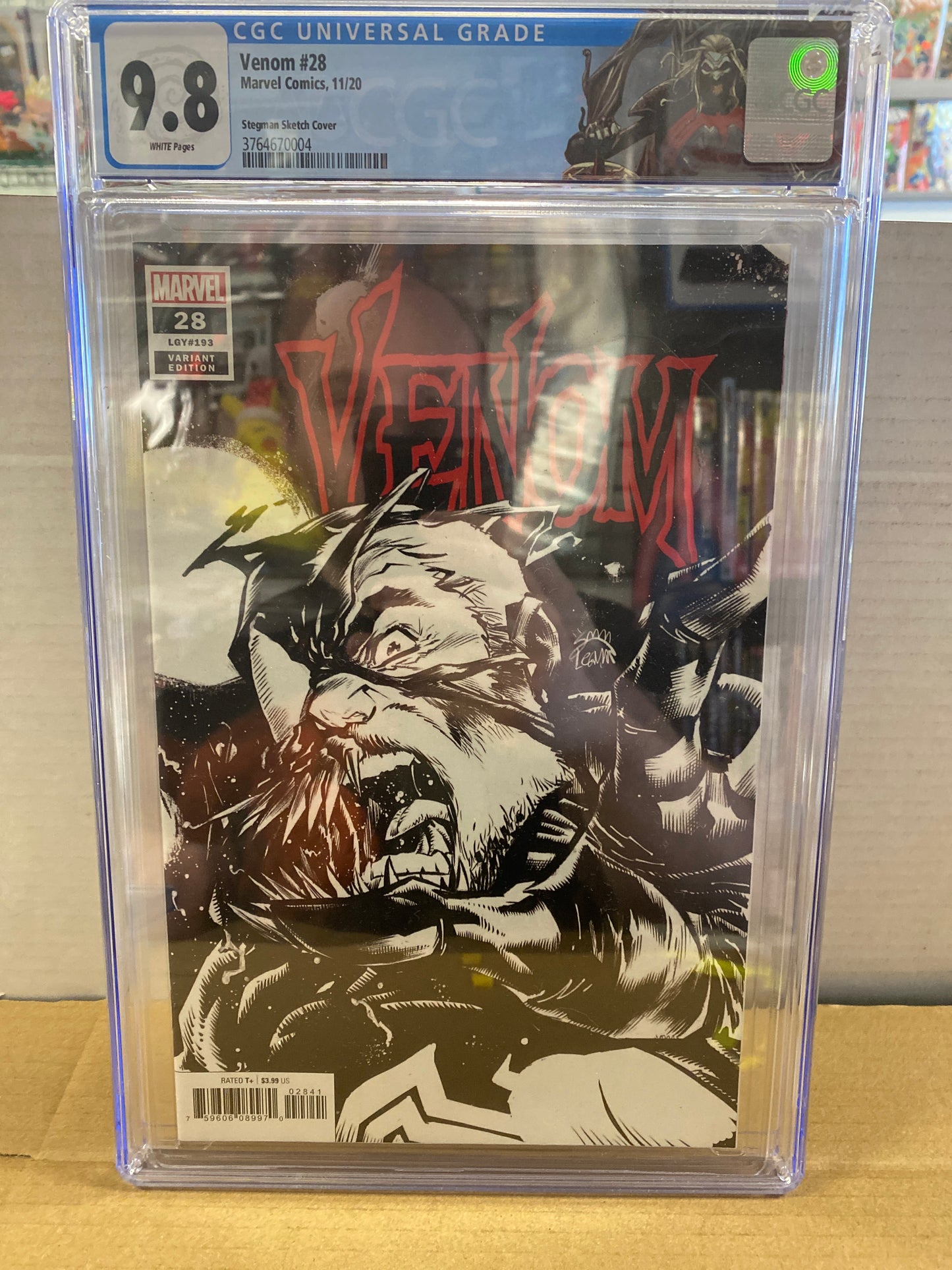 MARVEL COMICS VENOM #28 (2020) STEGMAN SKETCH COVER CGC 9.8 WP