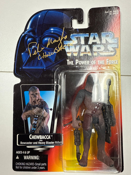 Hasbro Star Wars Action Figure Chewbacca w/Bowcaster & Blaster Rifle New SIGNED JSA CERTIFIED