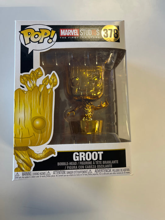 FUNKO POP MARVEL STUDIOS #378 GROOT BOBBLE HEAD VINYL FIGURE