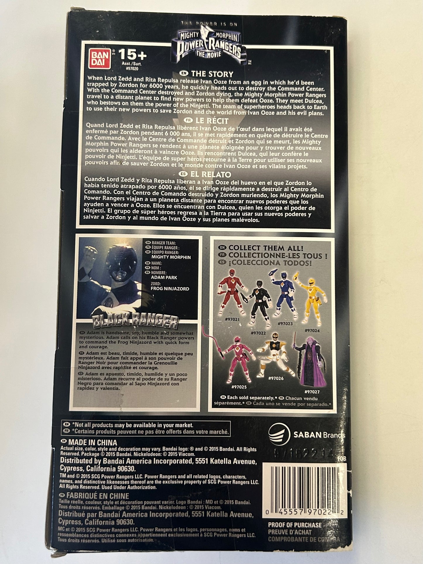 BANDAI POWER RANGERS THE MOVIE LEGACY BLACK RANGER 5 INCH FIGURE SEALED BOX