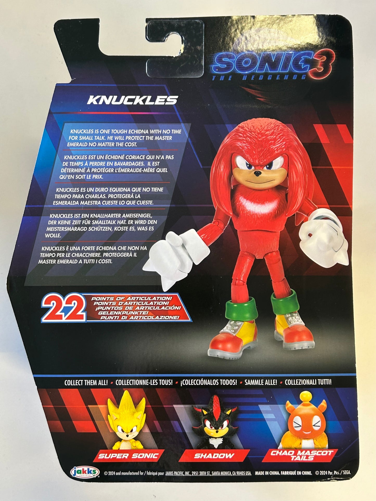 JAKKS PACIFIC SONIC THE HEDGEHOG 3 MOVIE KNUCKLES 6”FIGURE NEW IN NEAR MINT BOX
